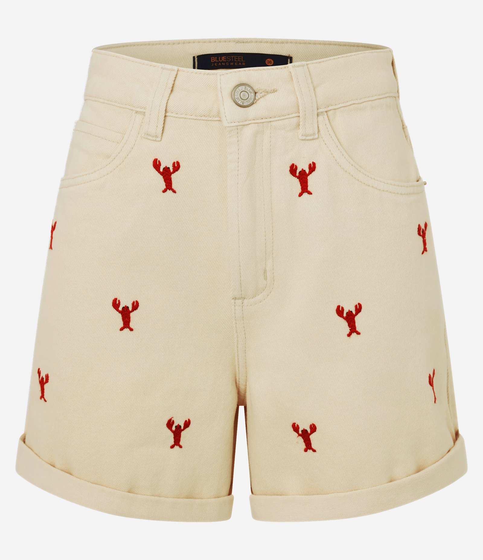 Short Mom em Jeans com Bordado de Lagostinhas Dolce Vita Bege 5