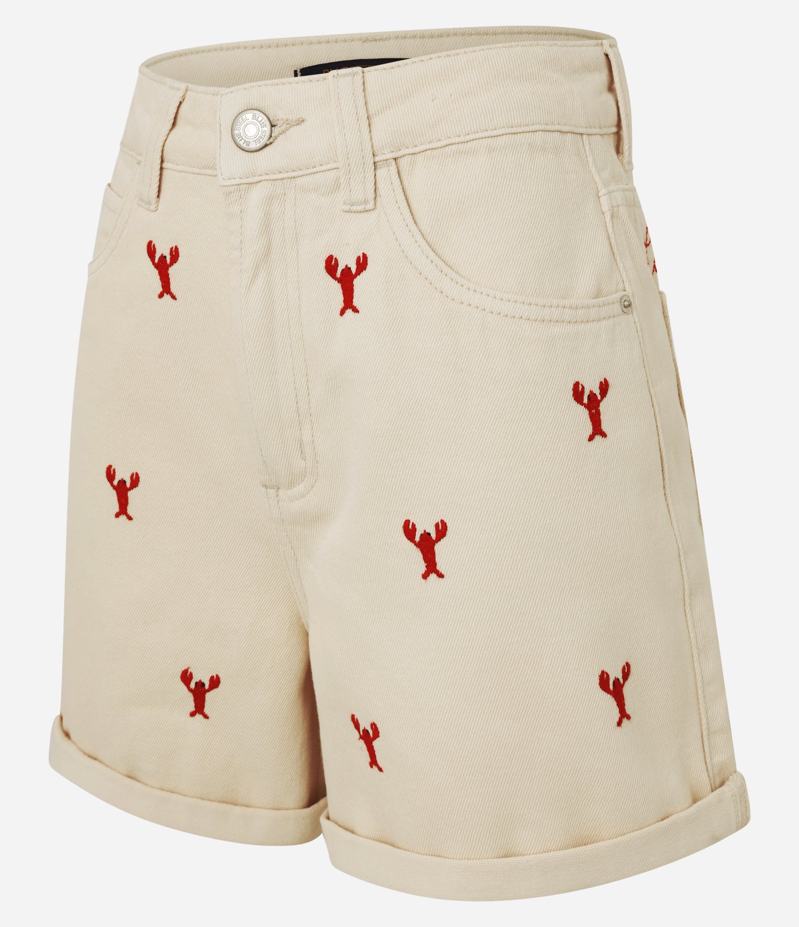 Short Mom em Jeans com Bordado de Lagostinhas Dolce Vita Bege 6
