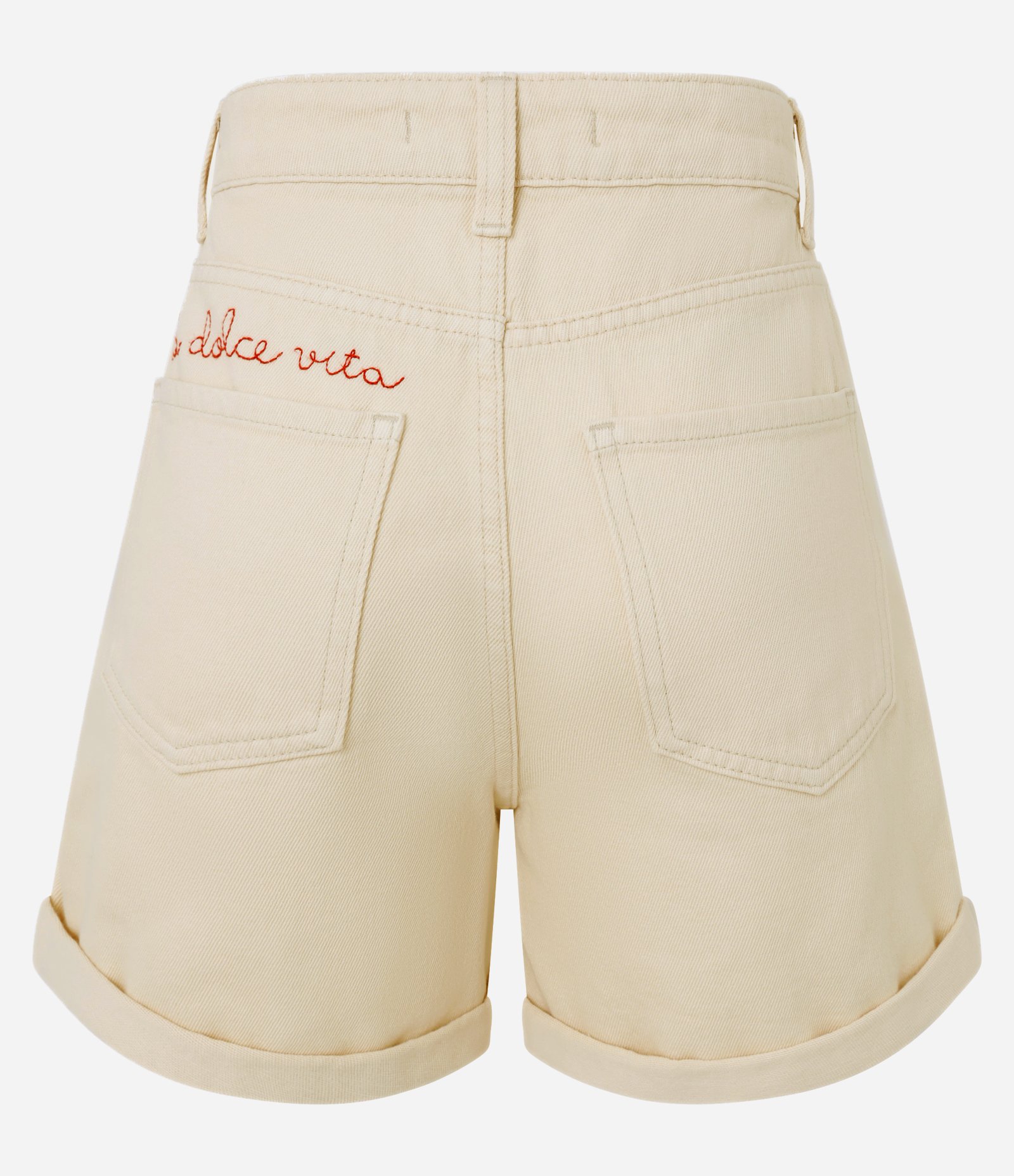 Short Mom em Jeans com Bordado de Lagostinhas Dolce Vita Bege 7