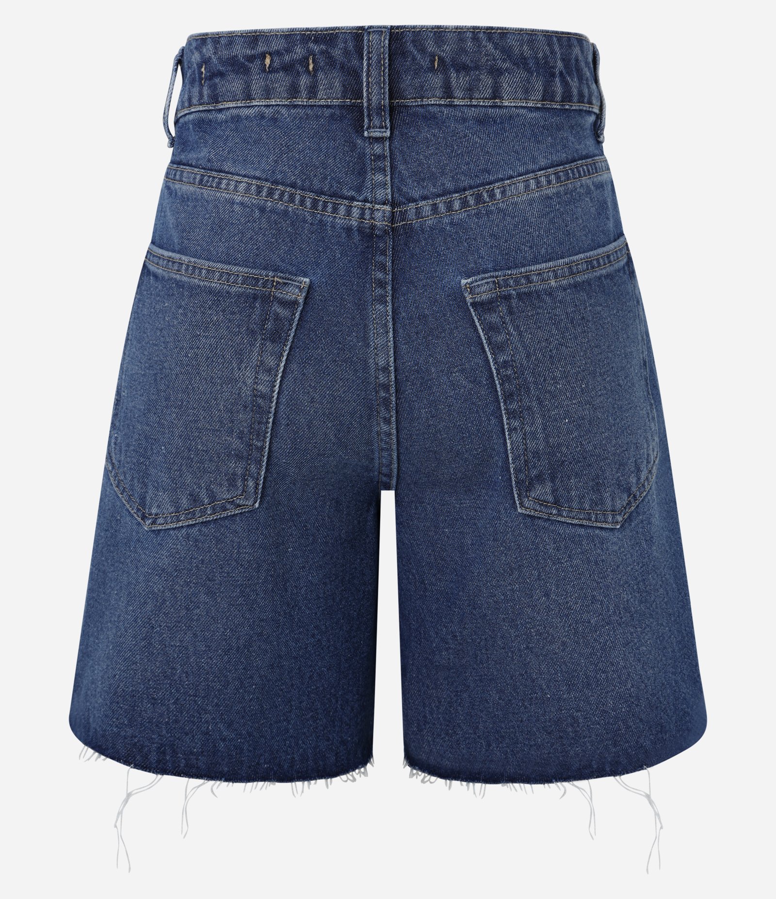Bermuda Midi em Jeans com Bolso Duplo e Barra Fio Azul Escuro 6
