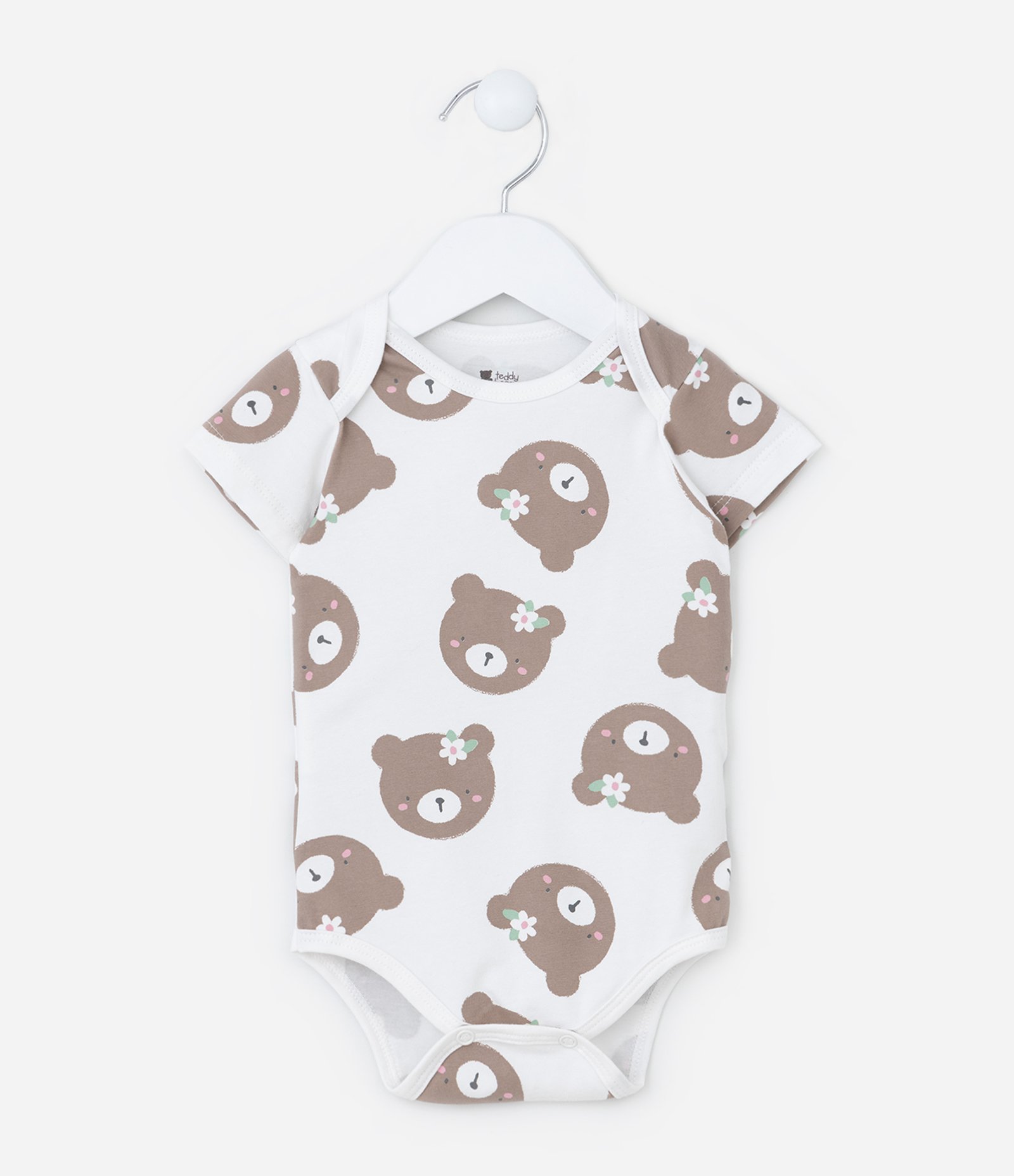 Body Infantil com Estampa de Ursinha - Tam RN a 18 meses Branco 1