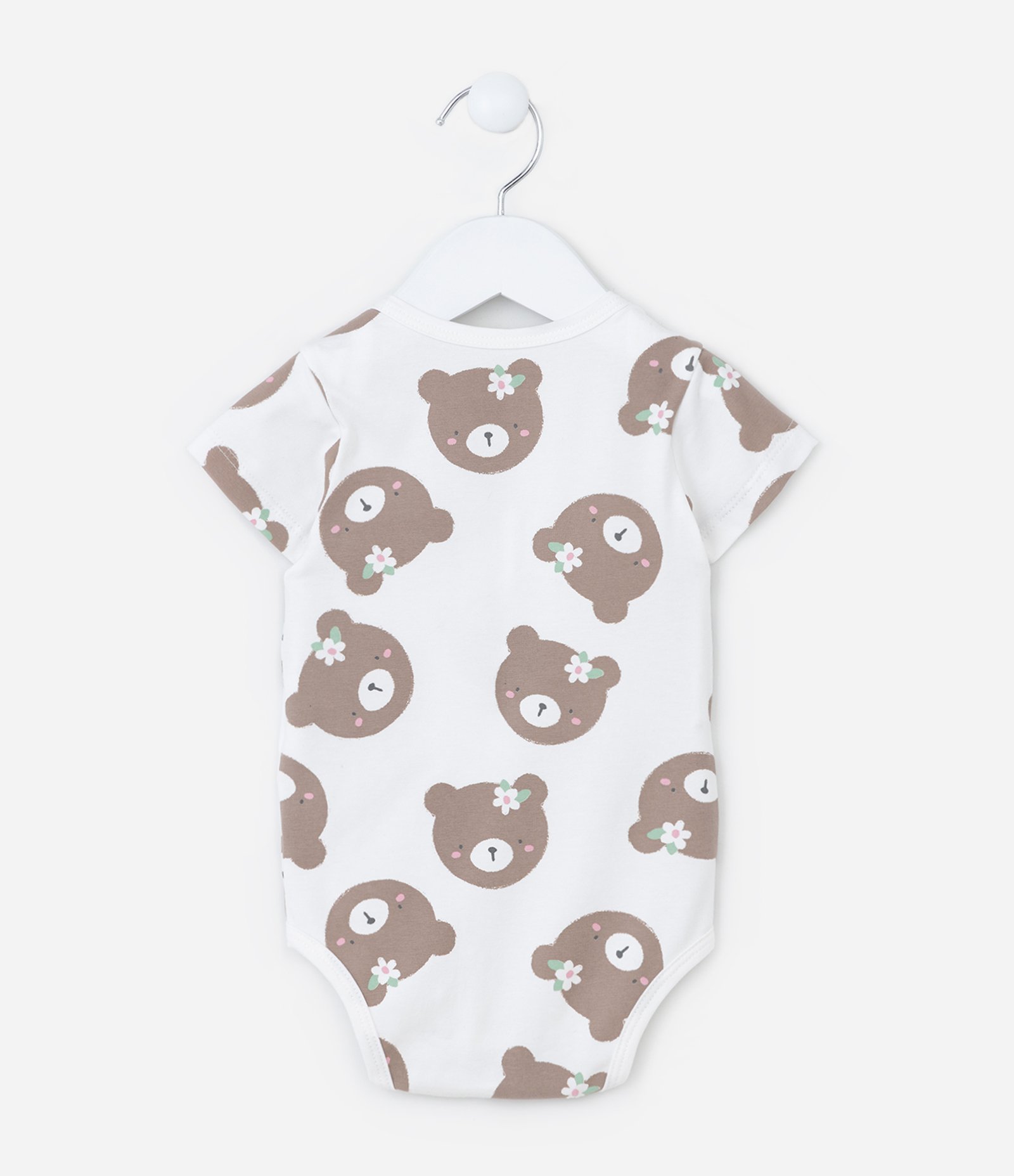 Body Infantil com Estampa de Ursinha - Tam RN a 18 meses Branco 2