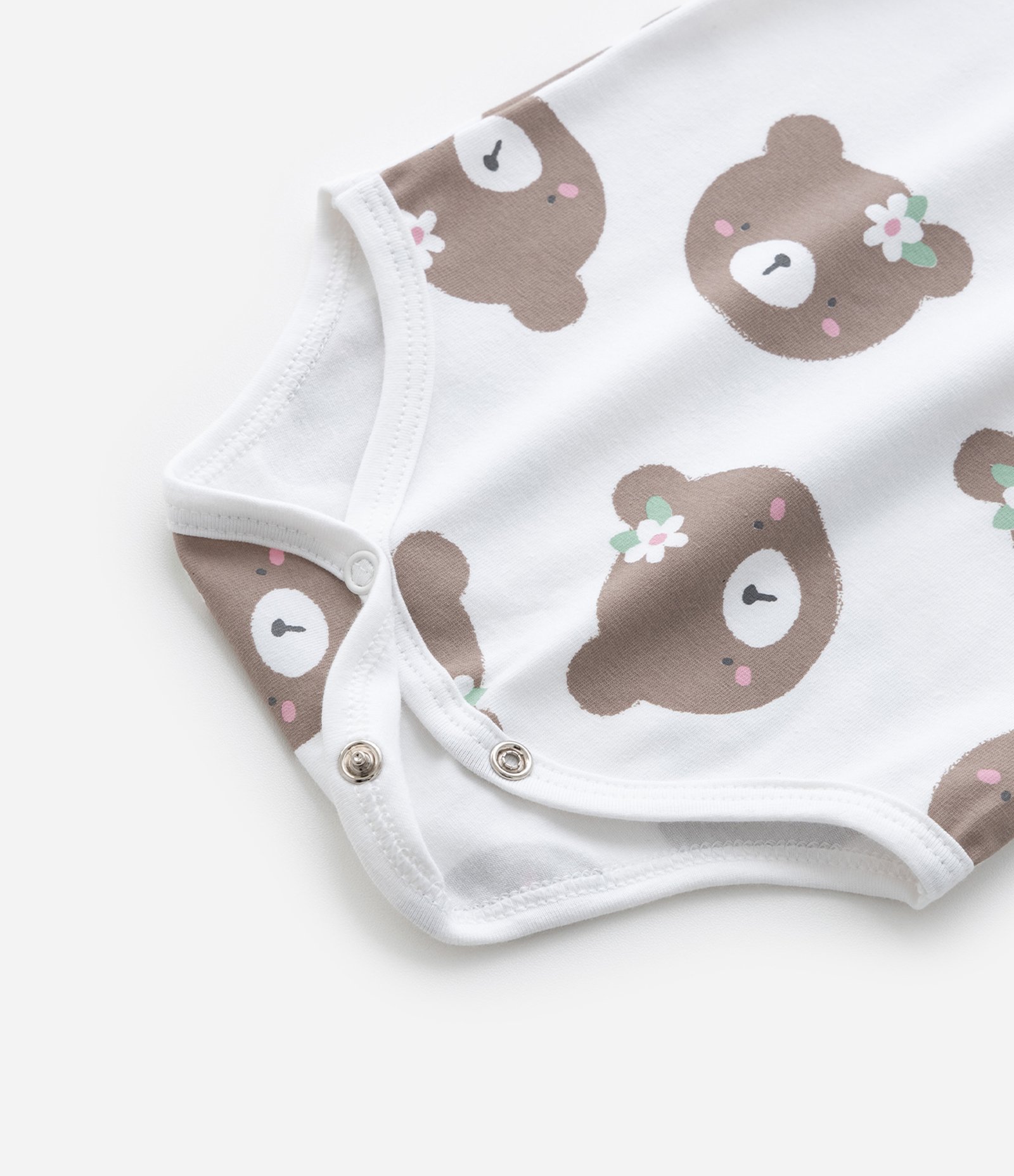 Body Infantil com Estampa de Ursinha - Tam RN a 18 meses Branco 5
