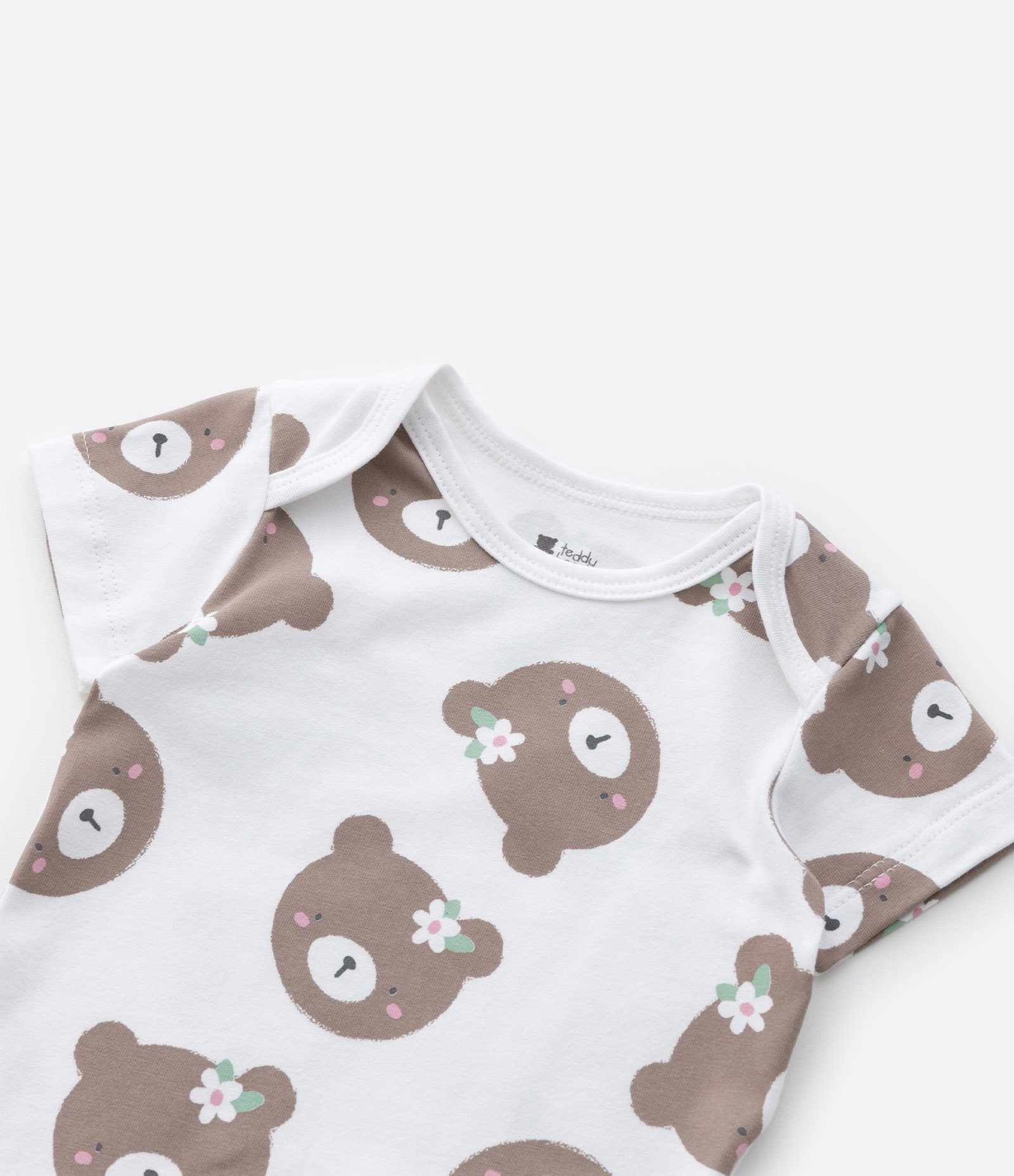 Body Infantil com Estampa de Ursinha - Tam RN a 18 meses Branco 6