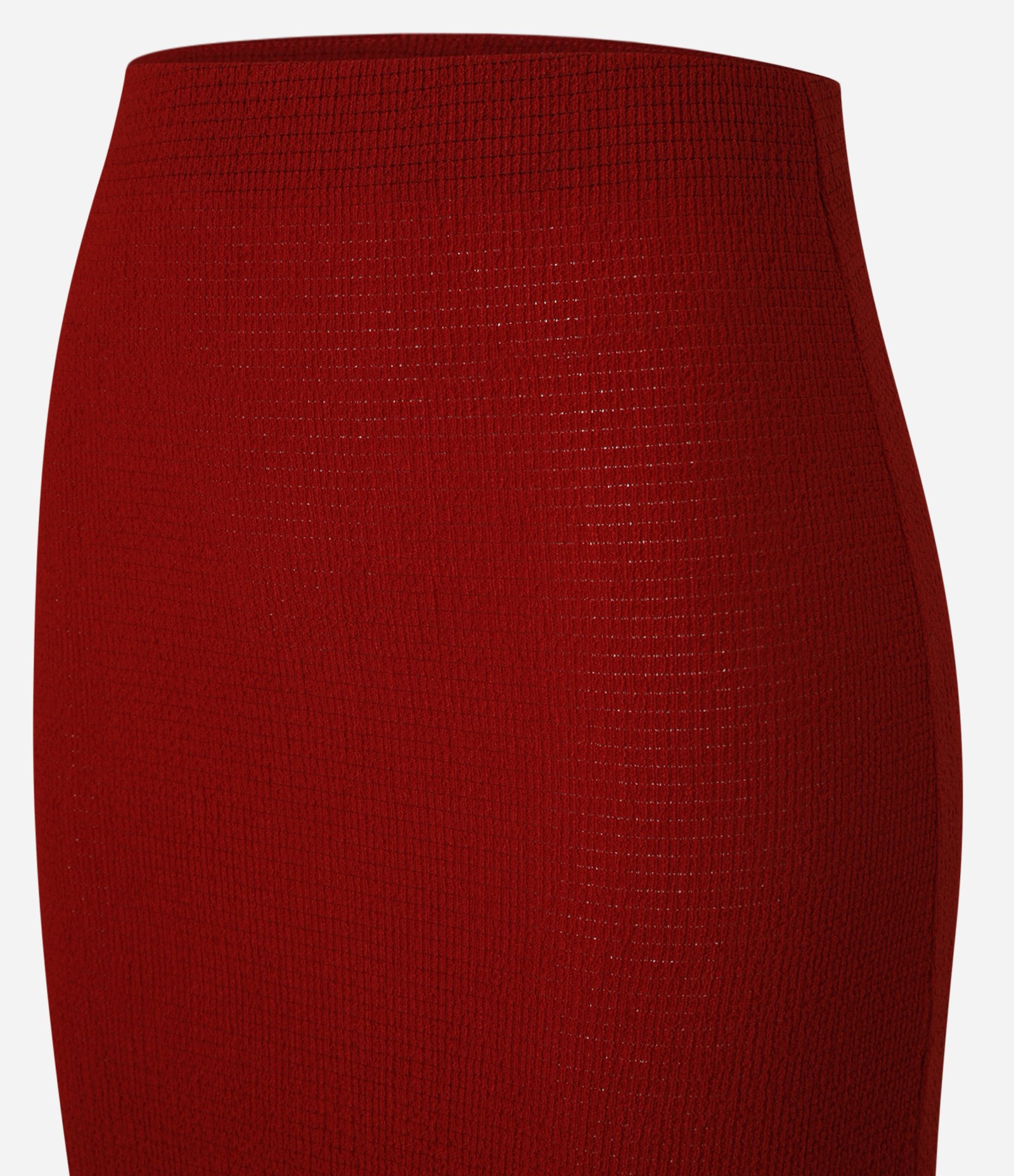 Saia Midi Texturizado com Fenda Lateral Vermelho 6