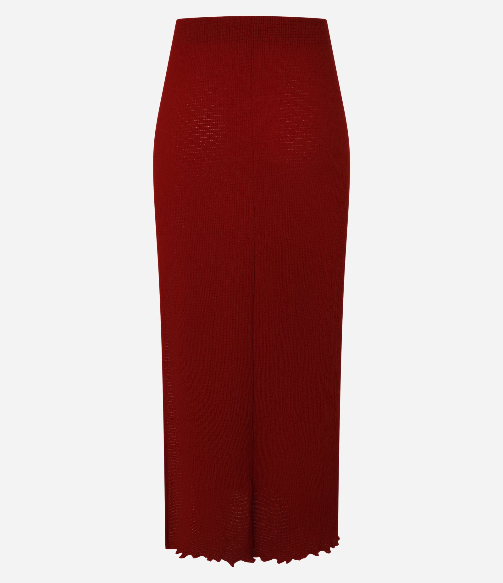 Saia Midi Texturizado com Fenda Lateral Vermelho 7
