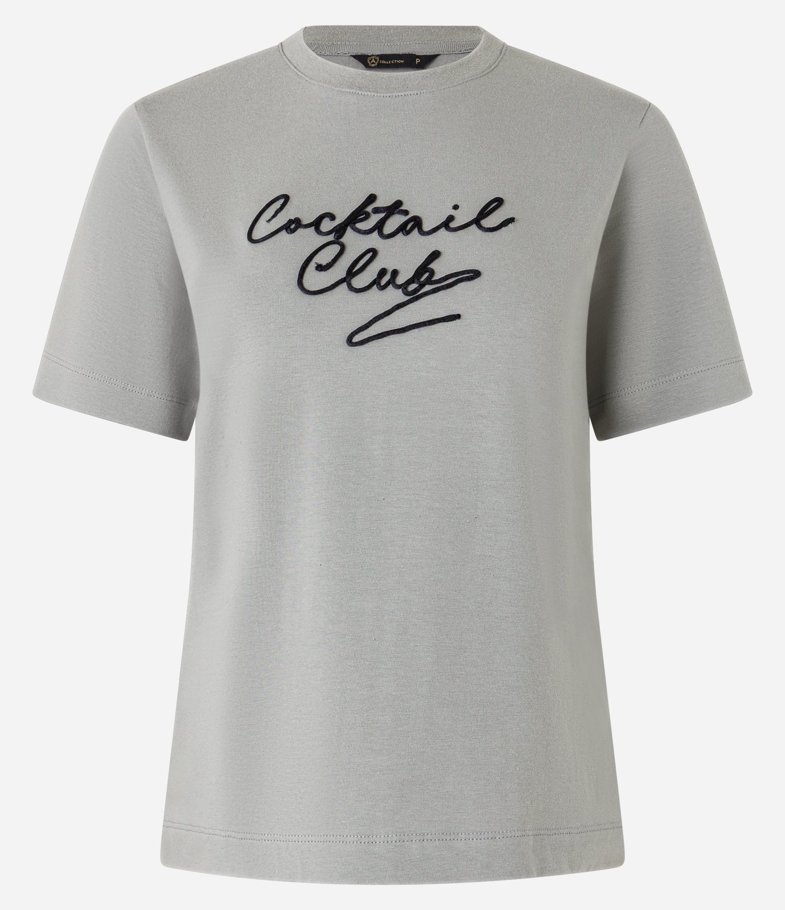 Blusa T-Shirt em Algodão com Lettering Cocktail Club Cinza 1