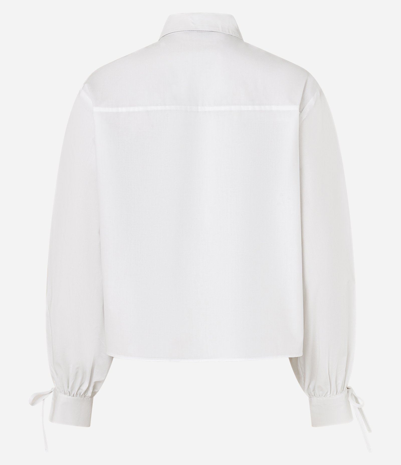 Camisa em Tricoline com Lacinhos na Manga Branco 2