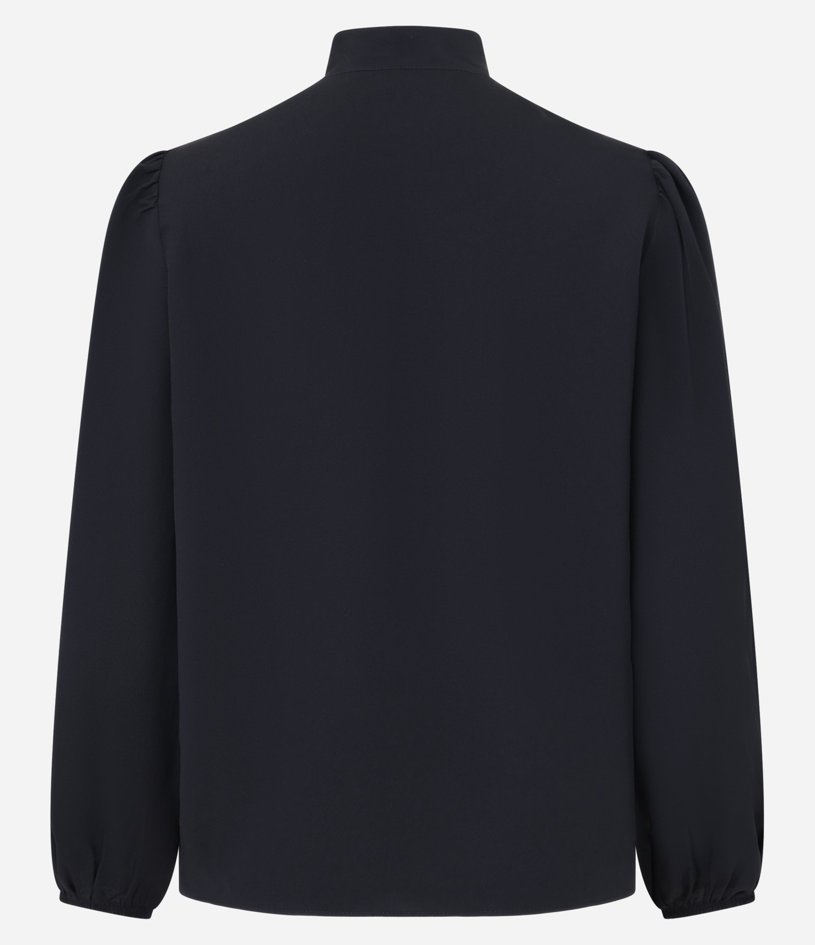 Blusa em Crepe com Gola Laço e Detalhes de Pregas Preto 7