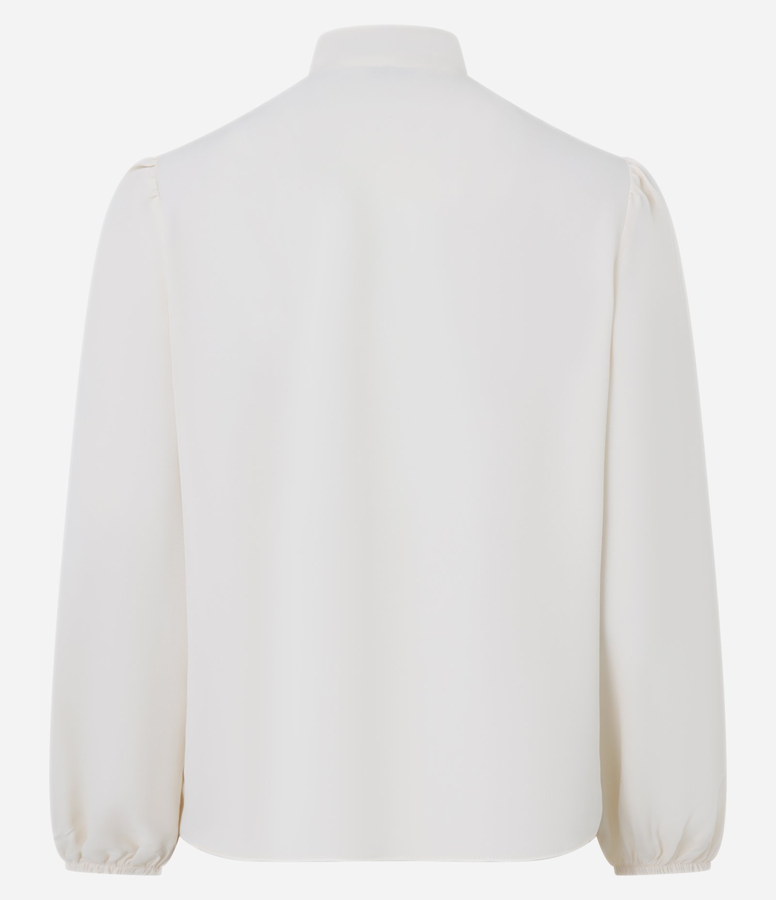 Blusa em Crepe com Gola Laço e Detalhes de Pregas Off White 6