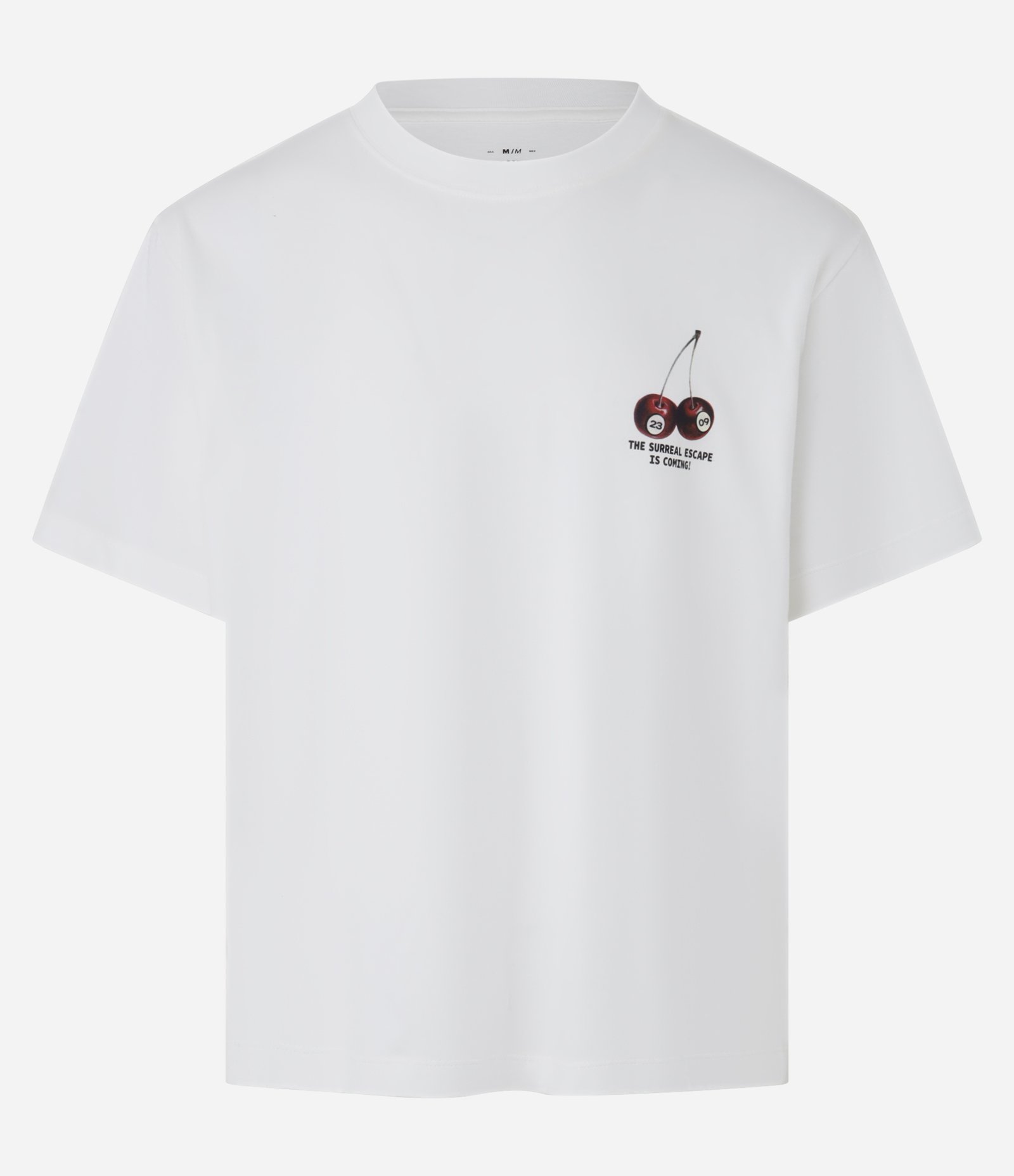 Camiseta Boxy Algodão com Estampa de Cereja Branco 6