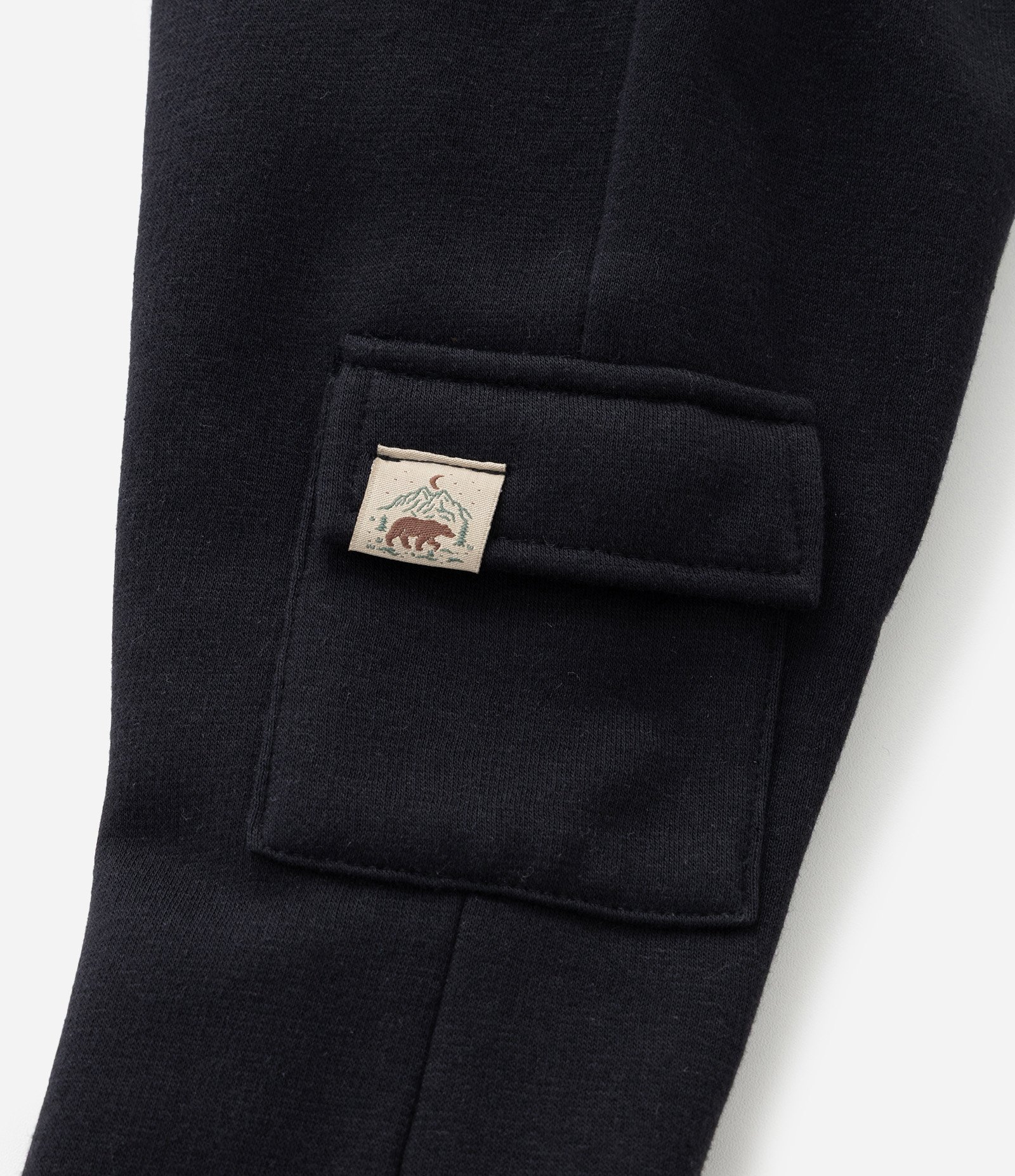 Calça Jogger Infantil em Moletom com Bolso Cargo - Tam 1 a 5 Anos Preto 7