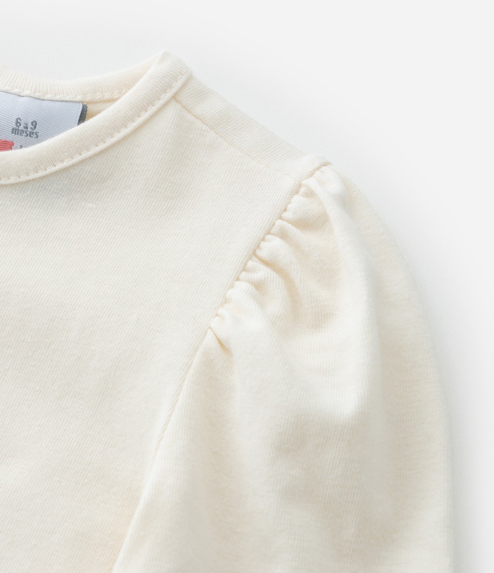 Conjunto Infantil com Estampa Florzinhas - Tam 0 a 18 meses Bege/Preto 10