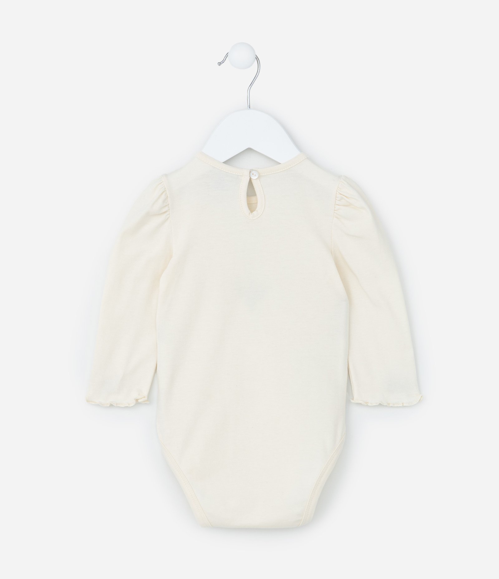 Conjunto Infantil com Estampa Florzinhas - Tam 0 a 18 meses Bege/Preto 4