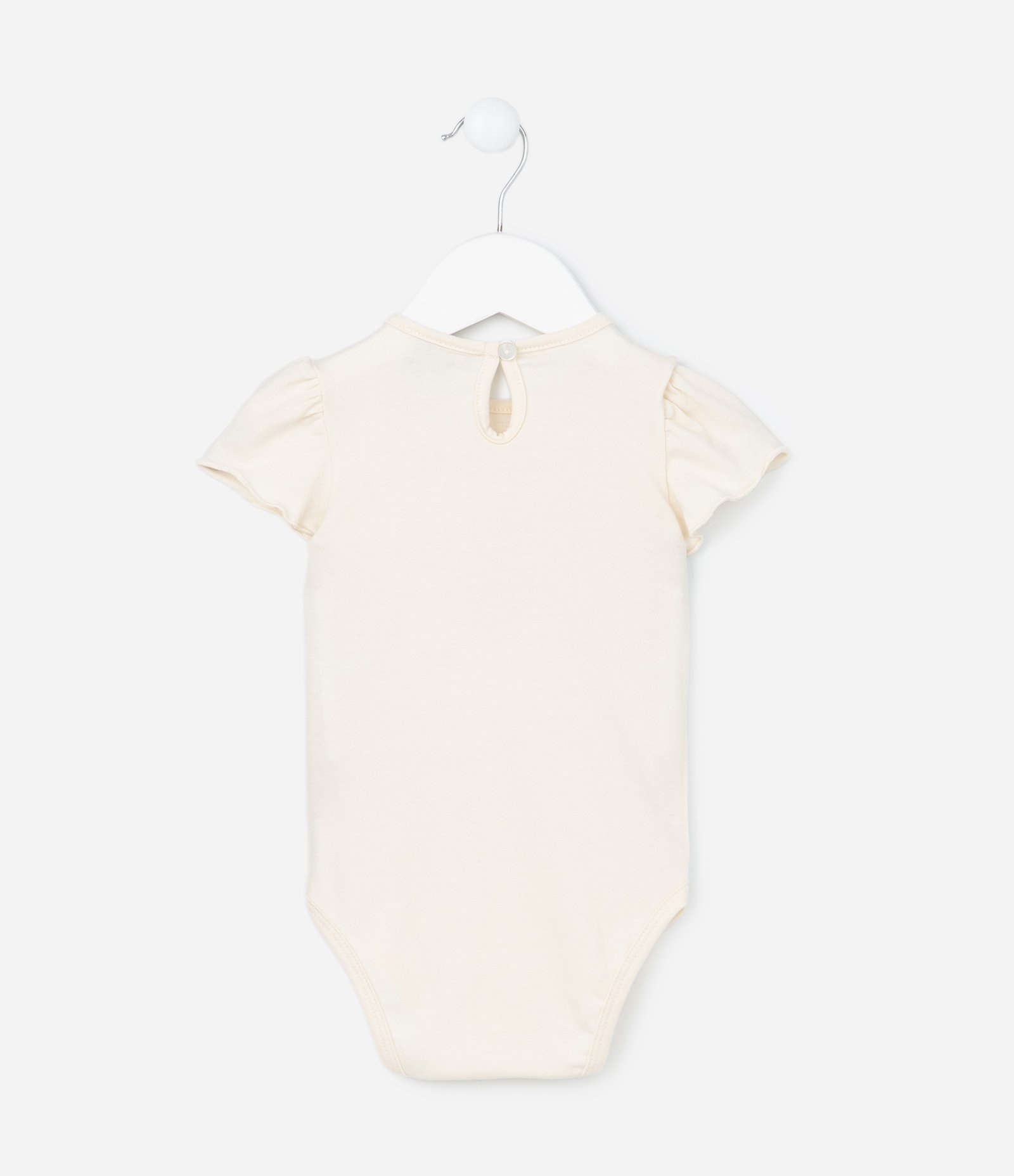 Conjunto Infantil com Estampa Florzinhas - Tam 0 a 18 meses Bege/Preto 4