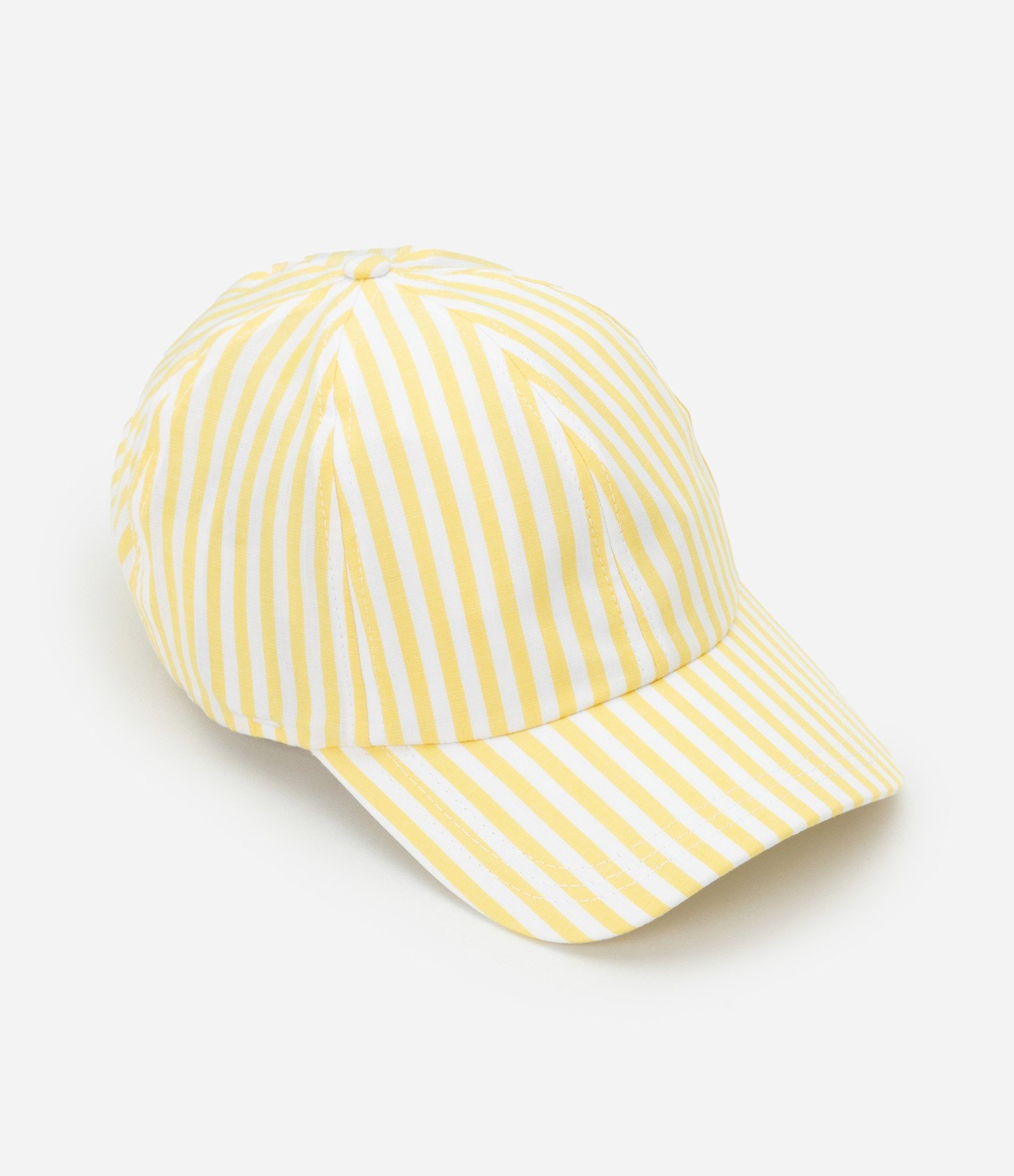 Boné Aba Curva com Listras em Fio Tinto Amarelo 1