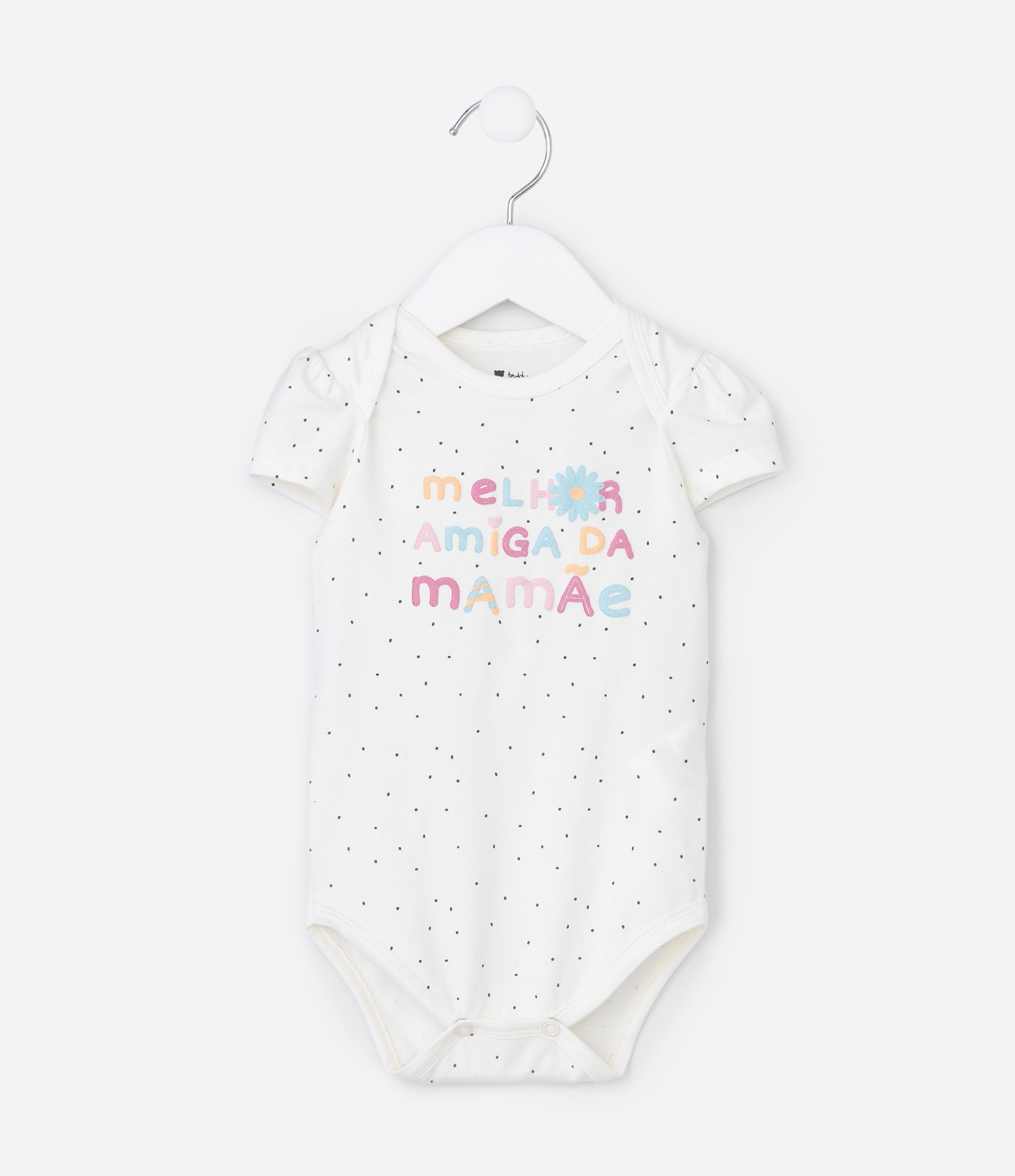 Body Infantil com Lettering Melhor Amiga da Mamãe - Tam RN a 18 meses Off White 1