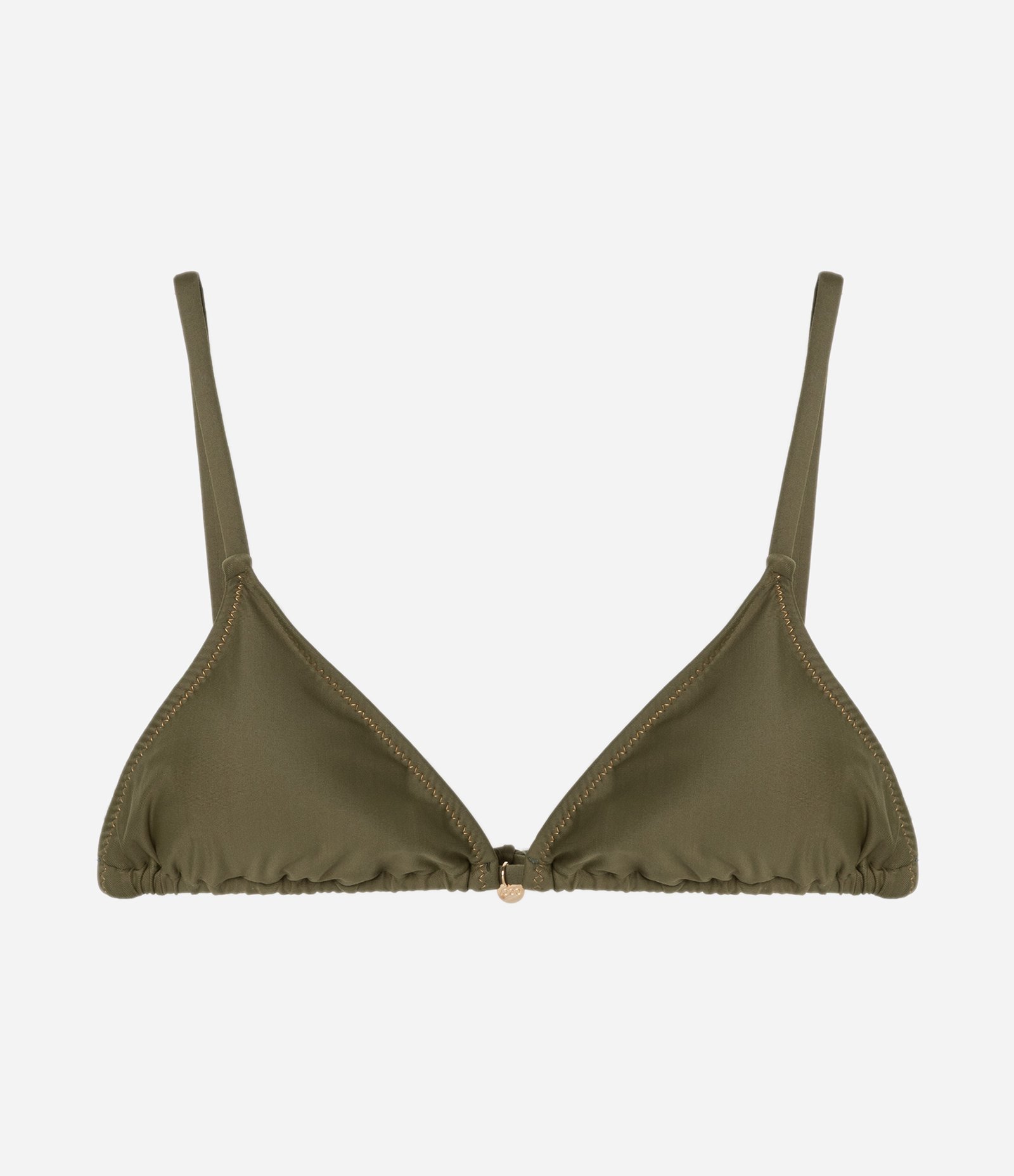 Biquíni Top Cortininha em Microfibra com Pesponto em Fio Metalizado Verde Musgo 5