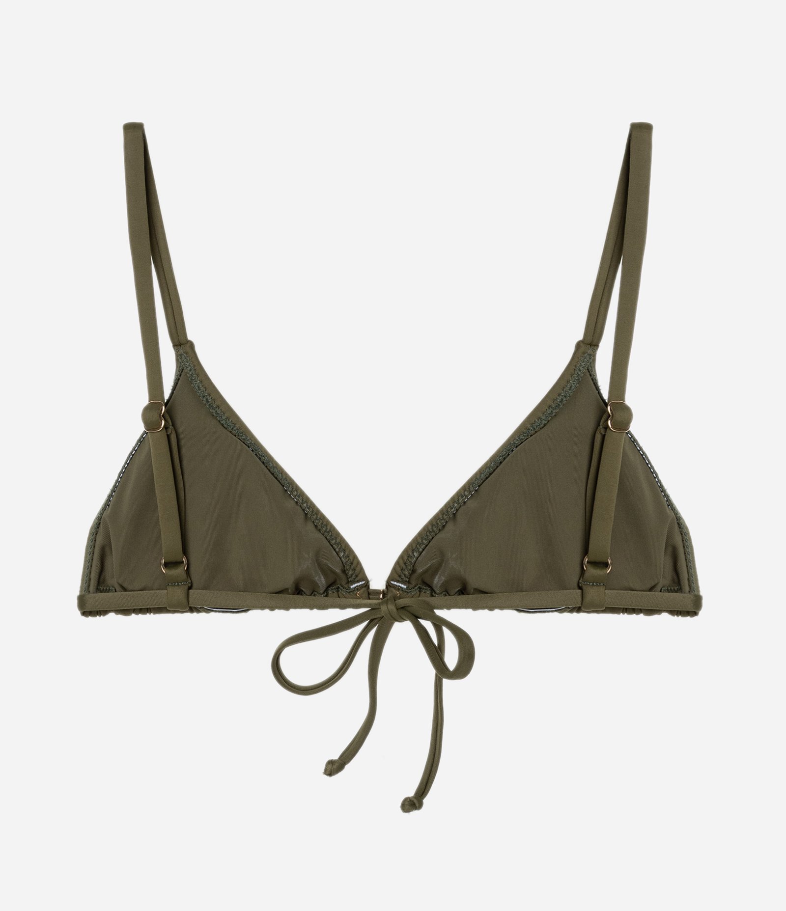 Biquíni Top Cortininha em Microfibra com Pesponto em Fio Metalizado Verde Musgo 6