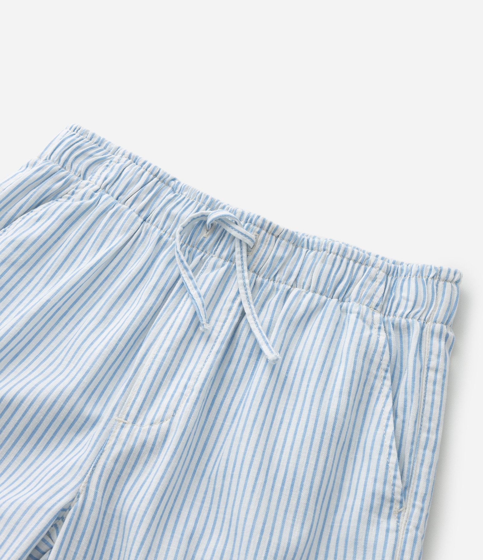 Calça Reta Infantil em Tricoline com Listras - Tam 5 a 14 Anos Azul 4