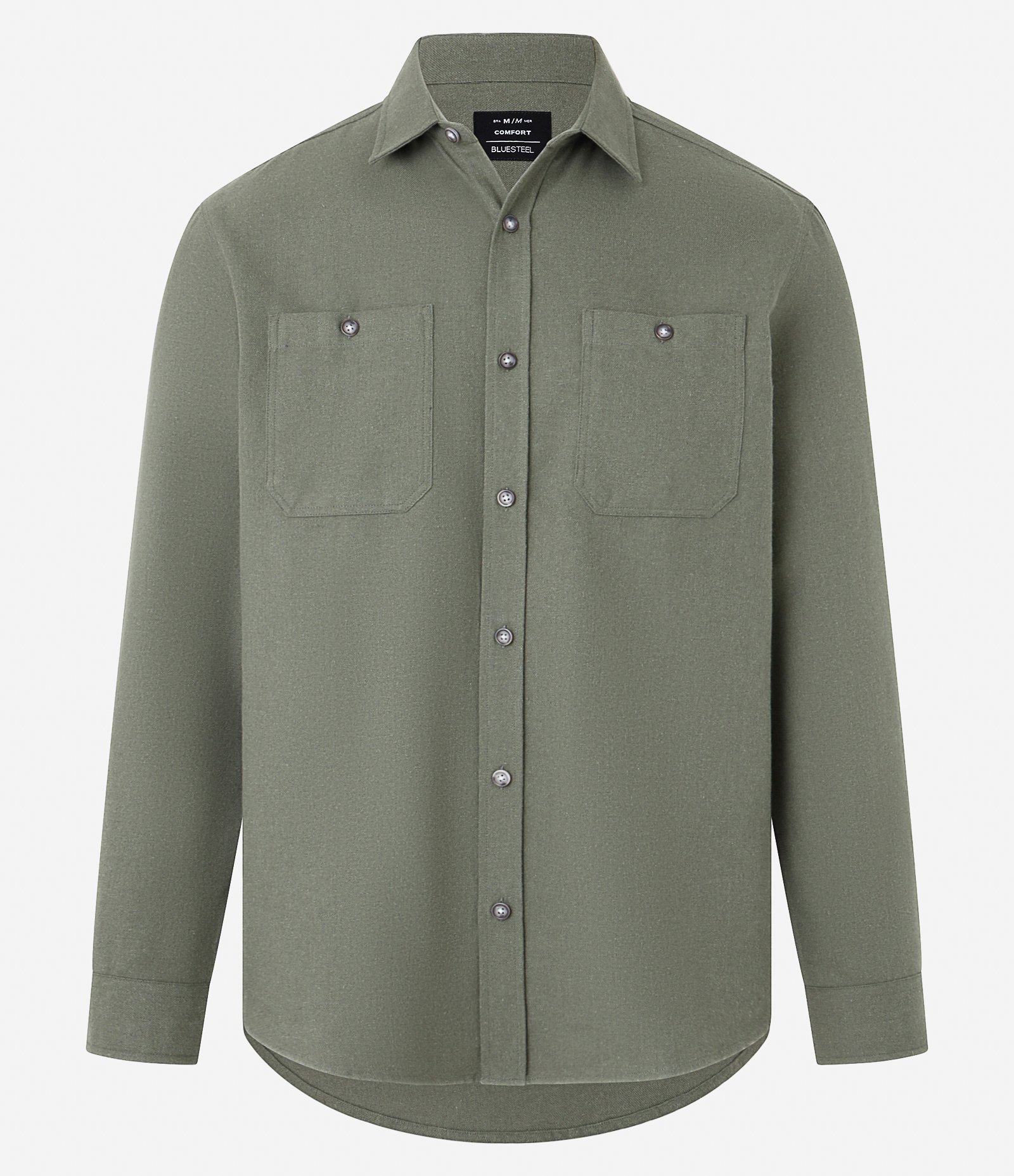 Camisa Regular em Flanela com 02 Bolsos Verde 5