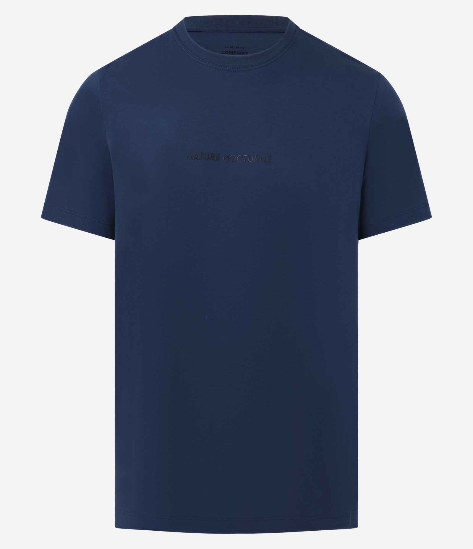 Camiseta Comfort em Algodão com Estampa Lettering em Alto Relevo Azul 1