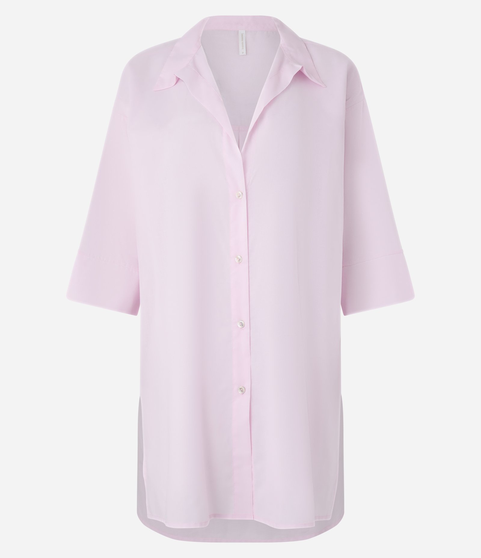 Saída de Praia Camisa em Voil com Manga 3/4 e Abotoamento Rosa 5