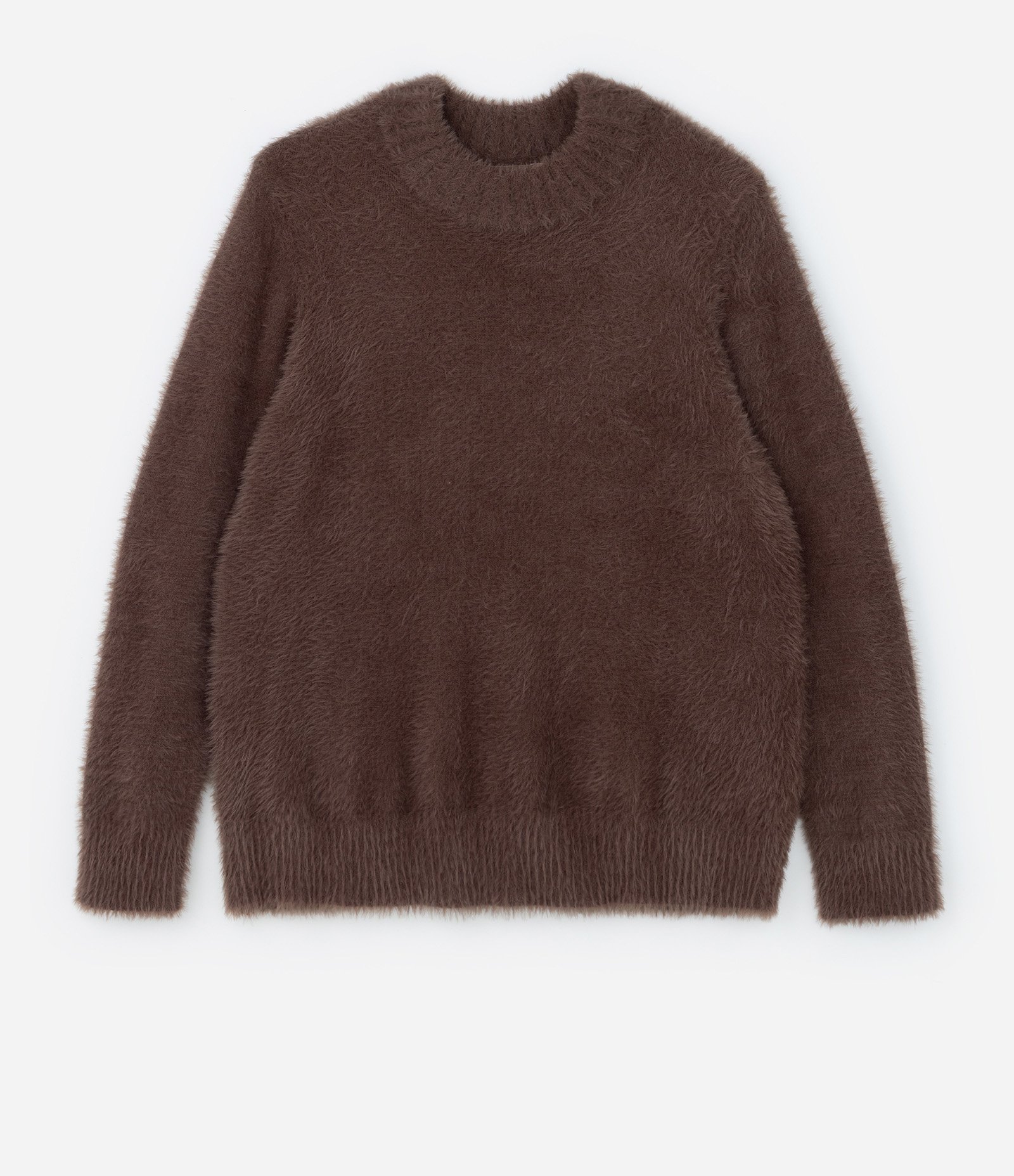 Suéter Alongado em Tricô Peludinho Curve & Plus Size Marrom 5