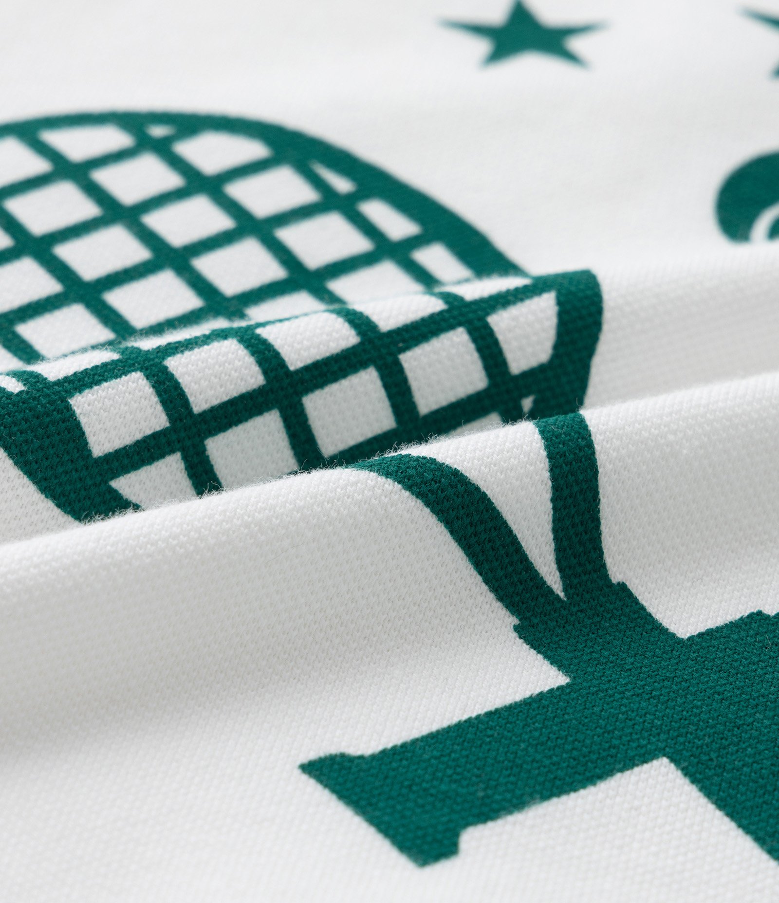 Camiseta Polo Piquet Estampada Courtside Curve & Plus Size Branco/Verde 6