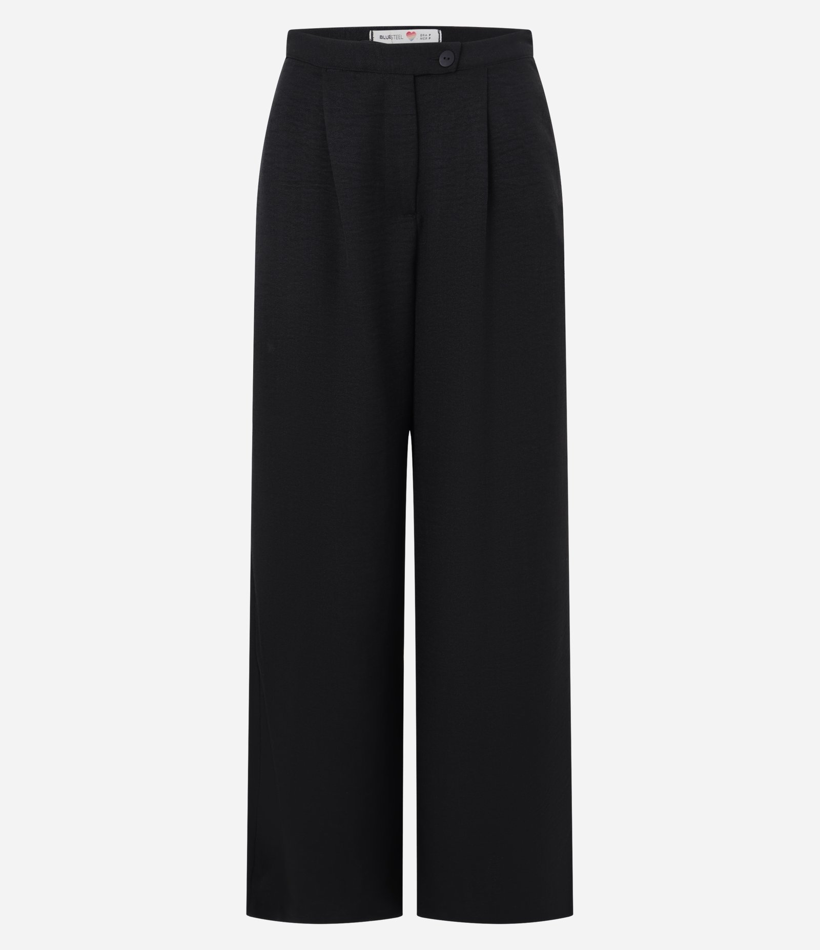 Calça Wide Leg em Alfaiataria com Fechamento Deslocado Preto 5