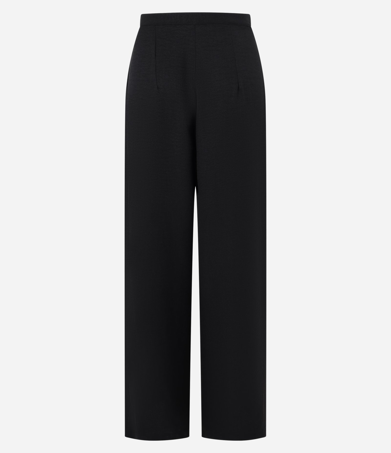 Calça Wide Leg em Alfaiataria com Fechamento Deslocado Preto 6
