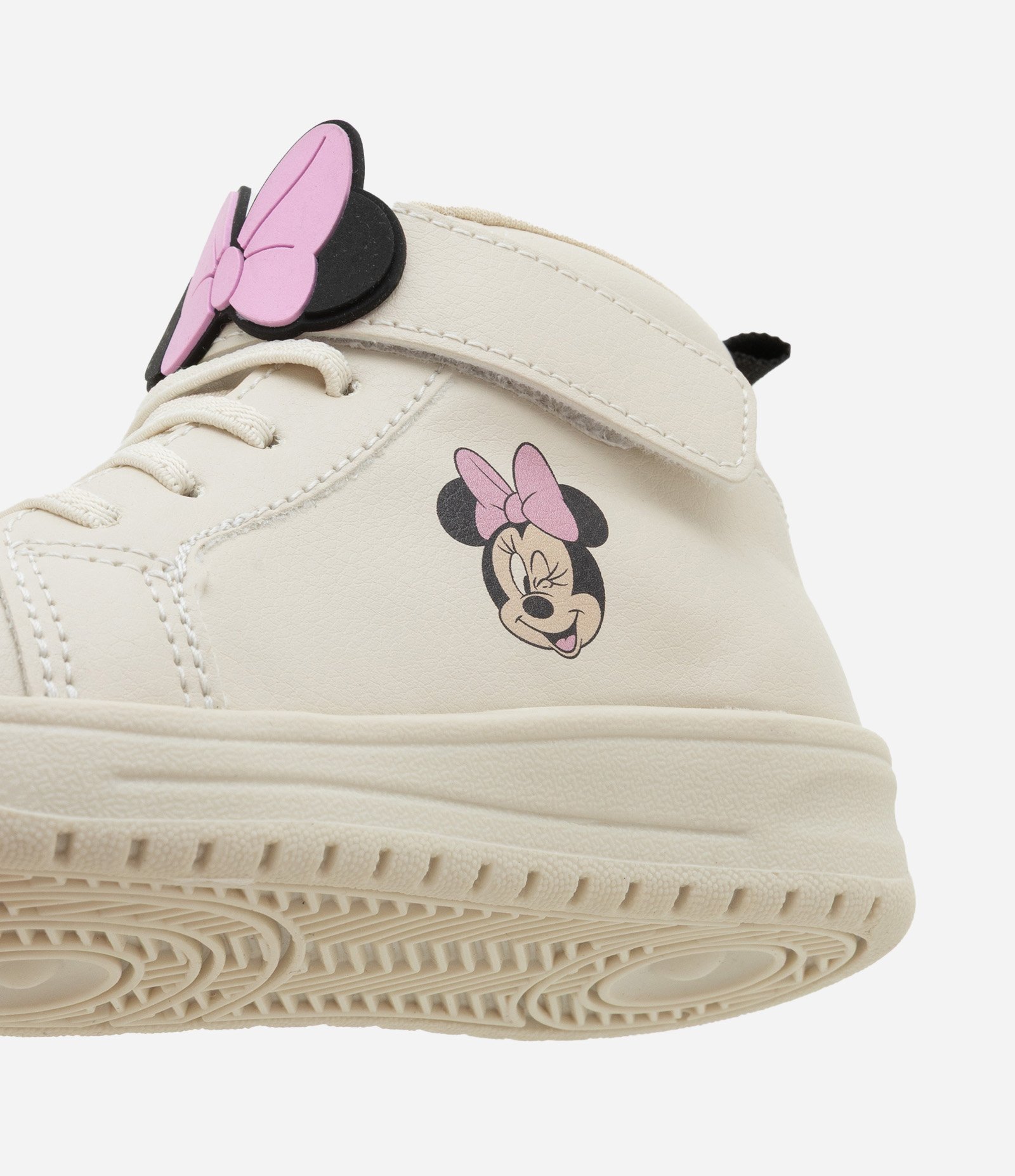 Tênis Abotinado Infantil com Estampa Minnie e Margarida - Tam 20 a 27 Bege 4