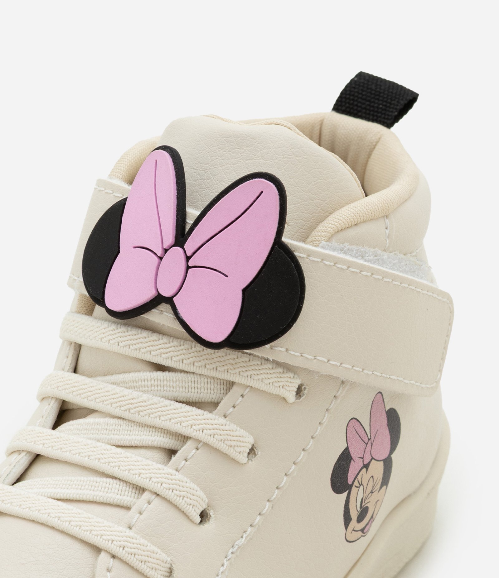 Tênis Abotinado Infantil com Estampa Minnie e Margarida - Tam 20 a 27 Bege 5