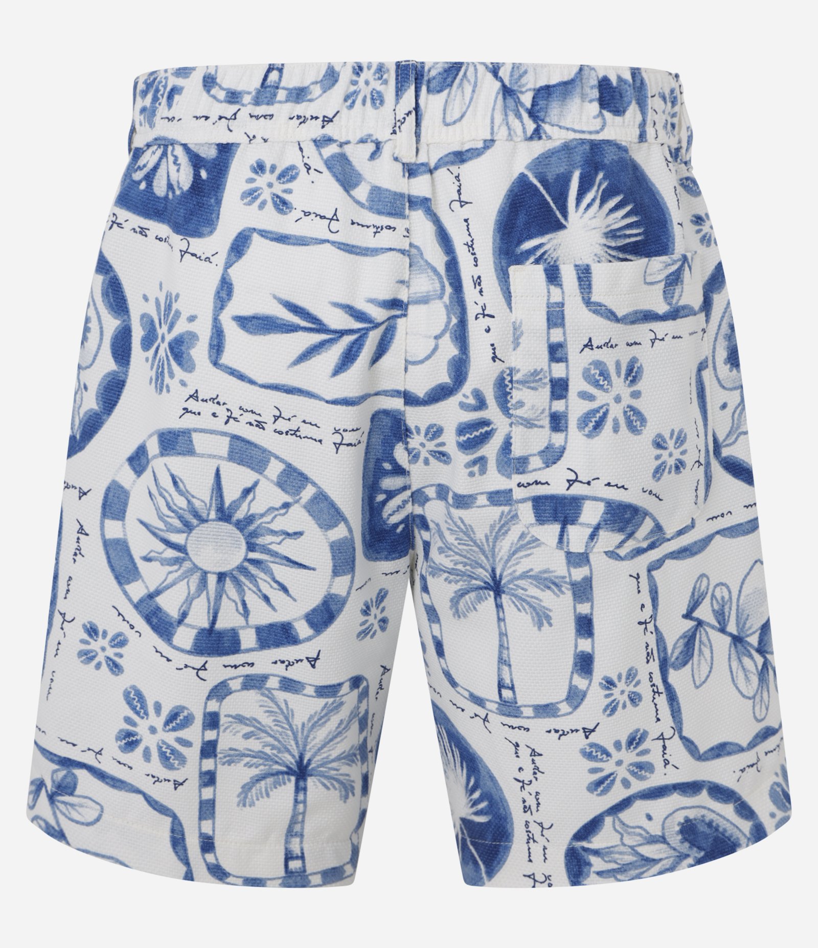 Bermuda em Algodão com Estampa Andar com Fé Branco/Azul 8