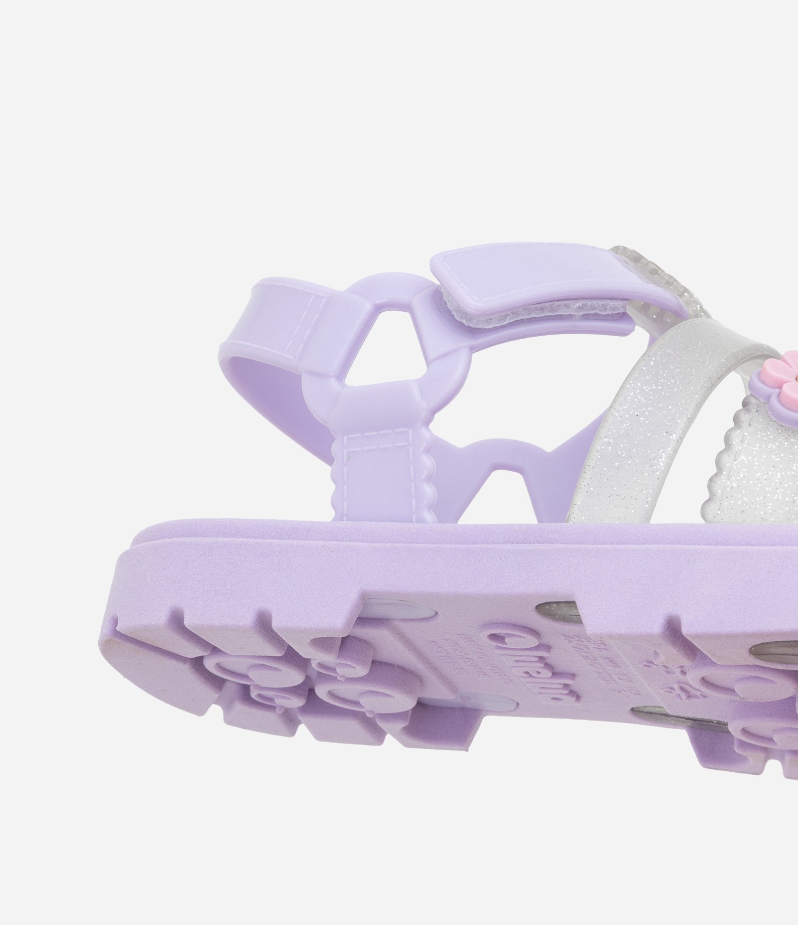 Sandália Infantil com Patch deFlorzinhas e Glitter- Tam 20 a 27 Lilás 4