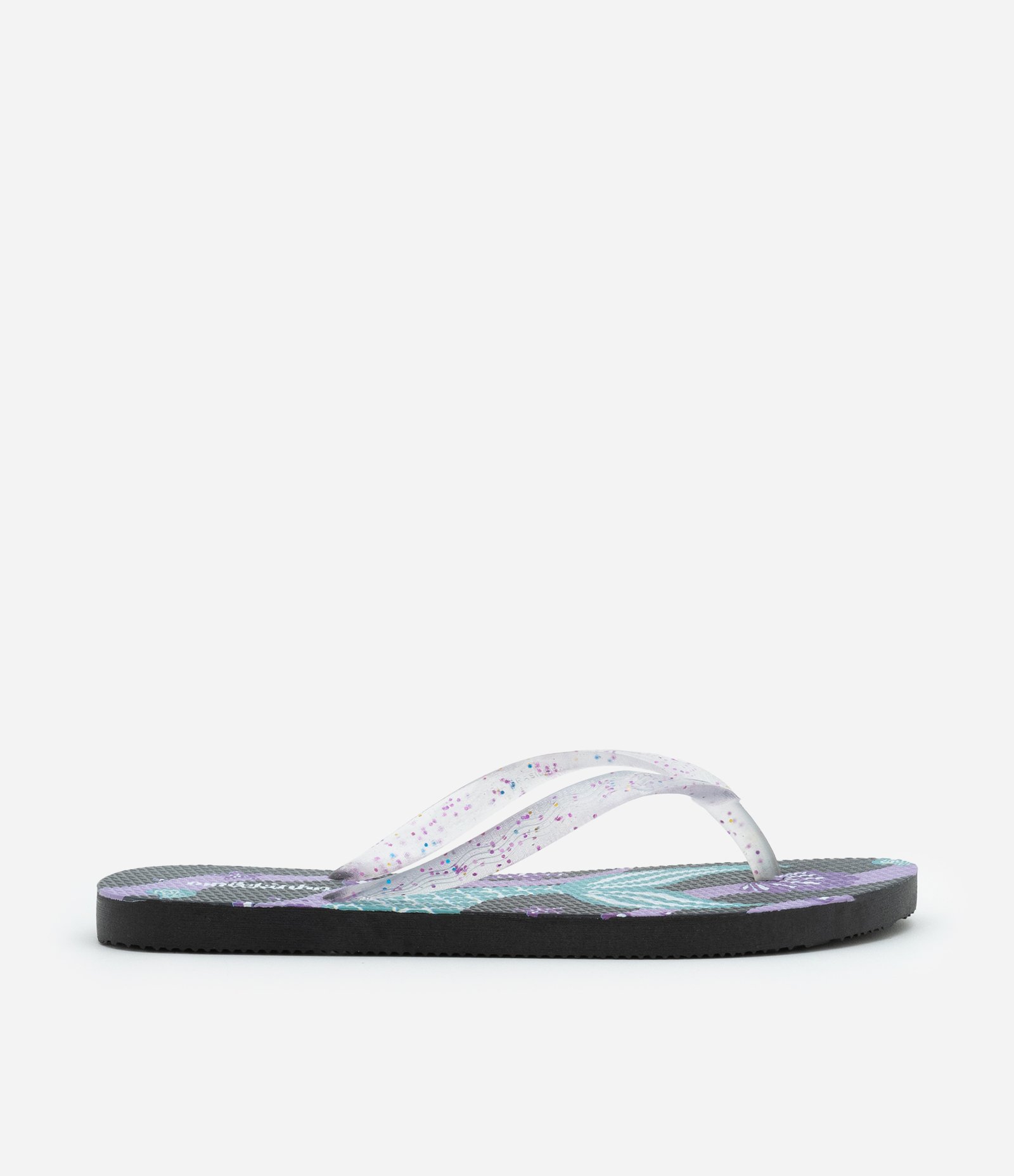 Chinelo Infantil com Estampa Sereia Molekinha - Tam 26 a 36 Preto/Roxo 5