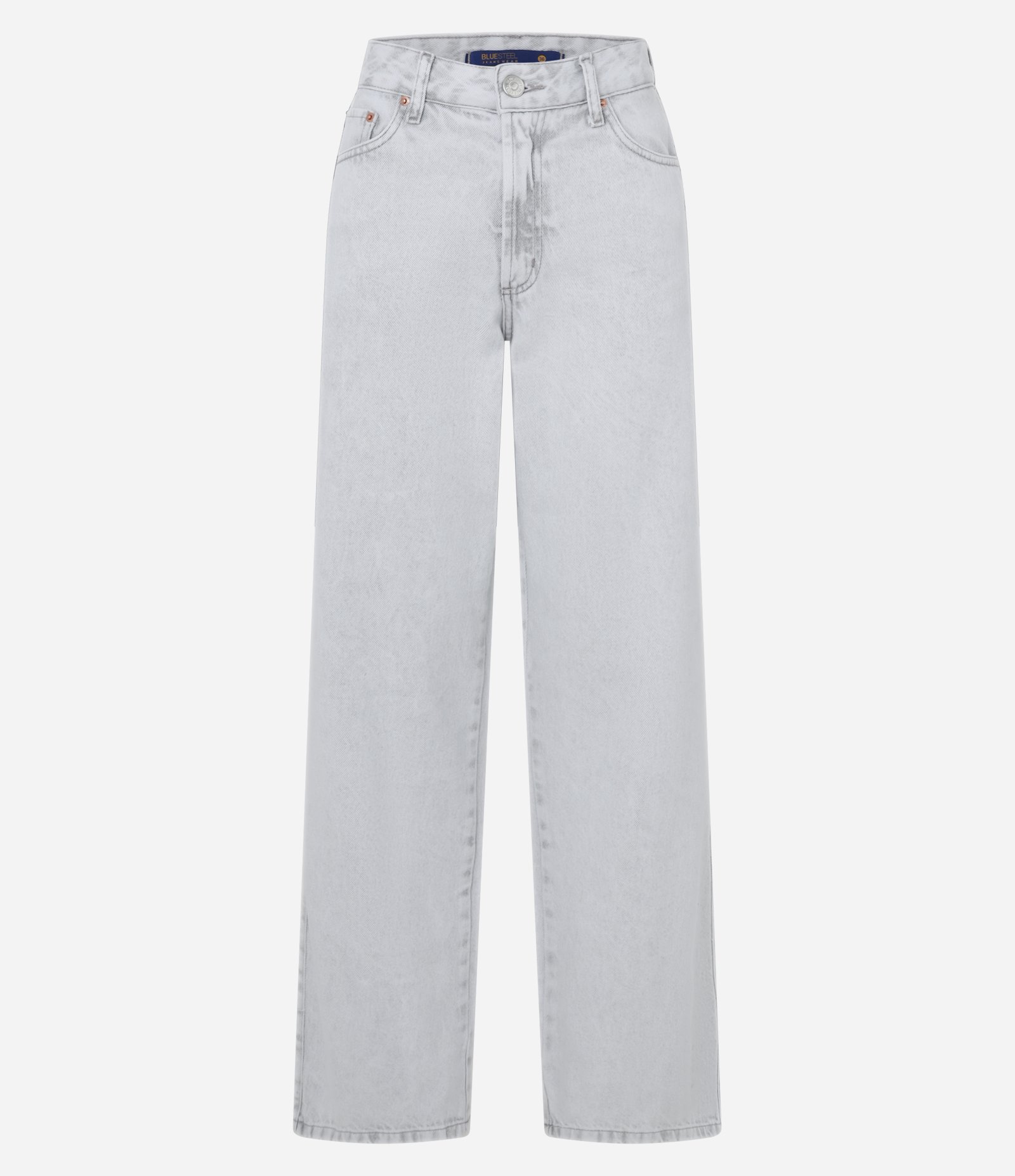 Calça Reta Comfort em Jeans com Passantes no Cós Cinza 5