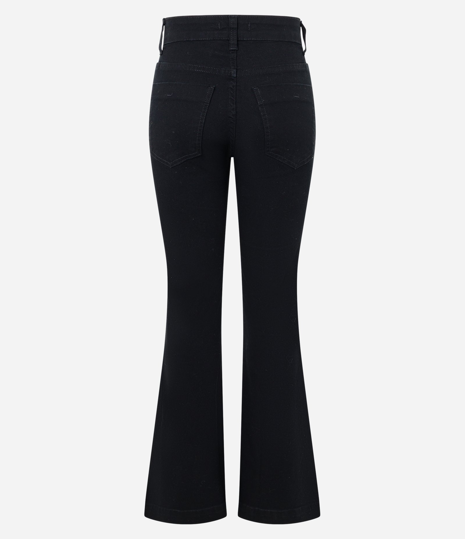 Calça Flare em Sarja com Cintura Alta Preto 6