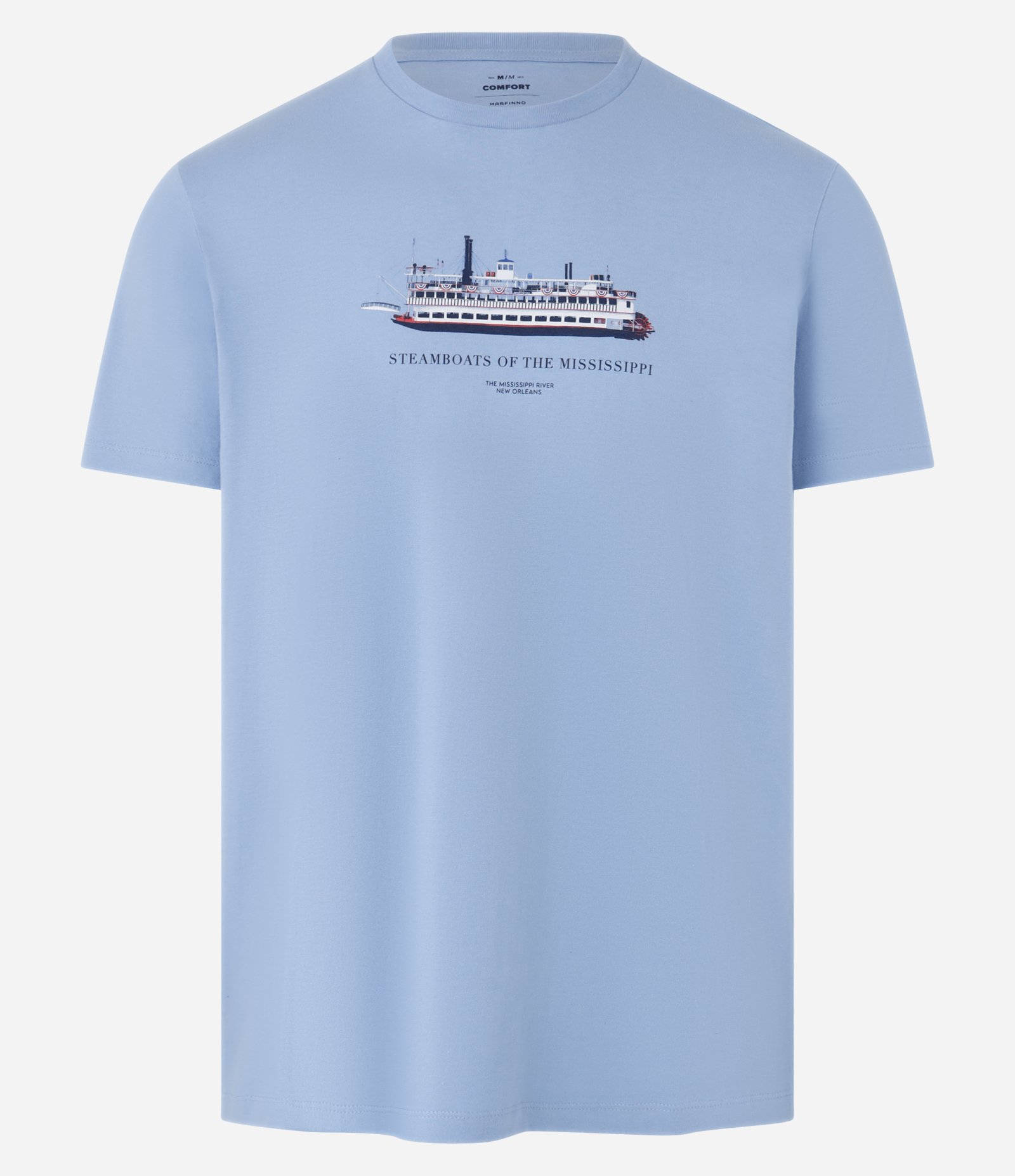 Camiseta em Algodão com Estampa de Barco Azul 5