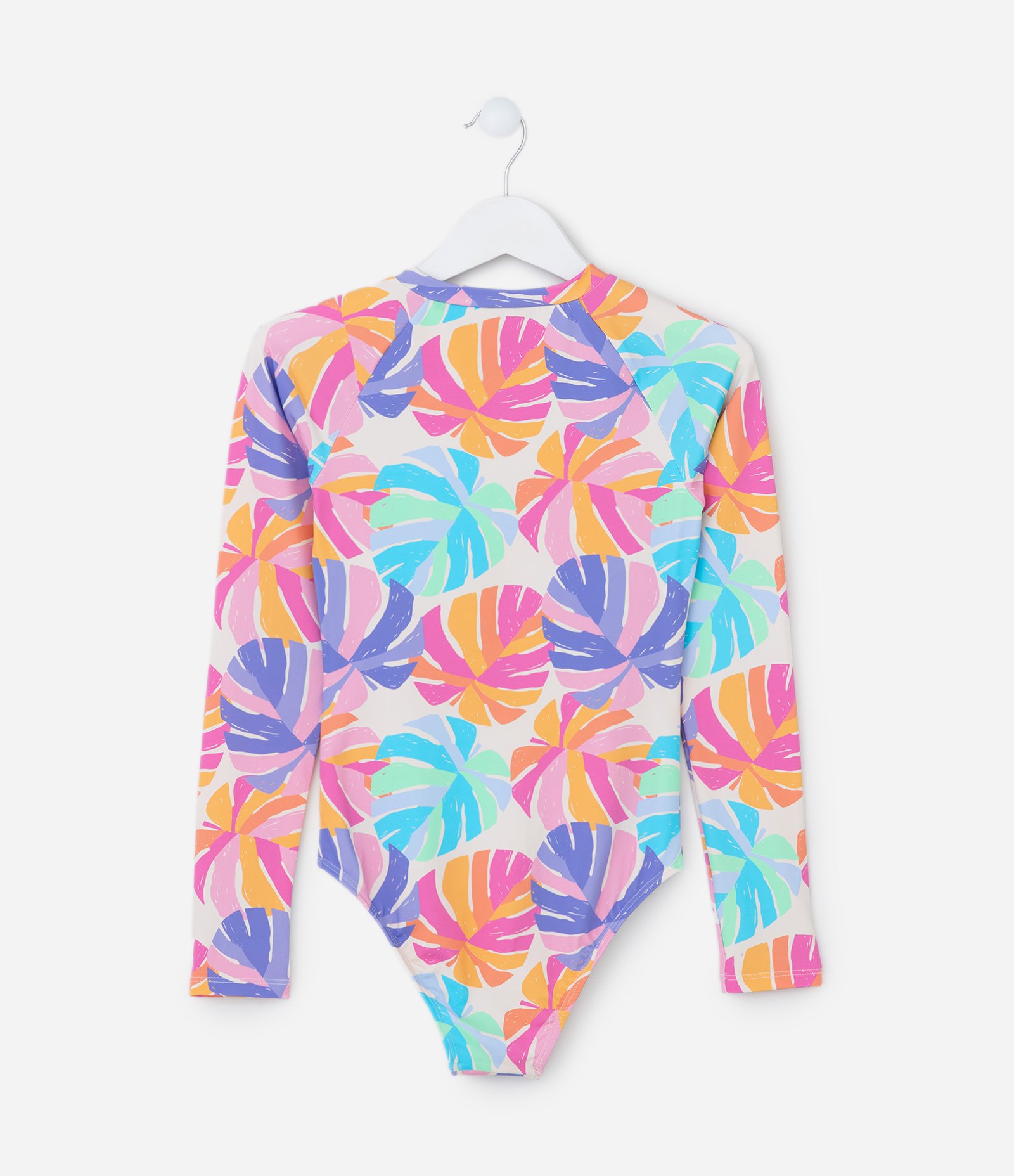 Maiô Infantil com Proteção UV e Estampa Folhagens - Tam 5 a 14 Anos Multicores 2