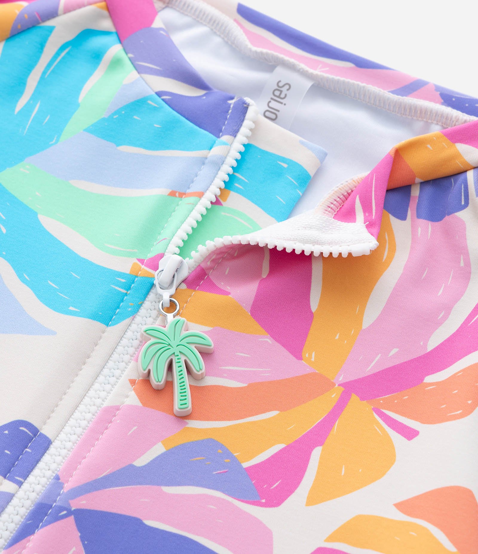 Maiô Infantil com Proteção UV e Estampa Folhagens - Tam 5 a 14 Anos Multicores 5