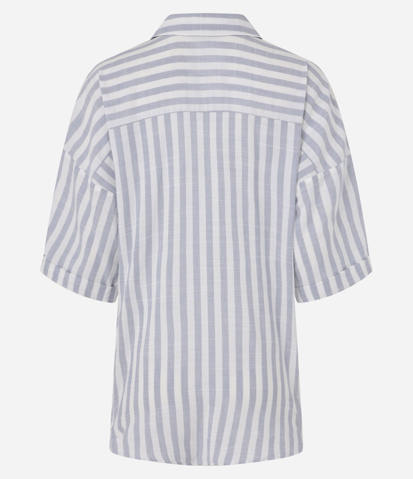 Saída de Praia Camisa em Viscose com Estampa Listrada e Gola V 6