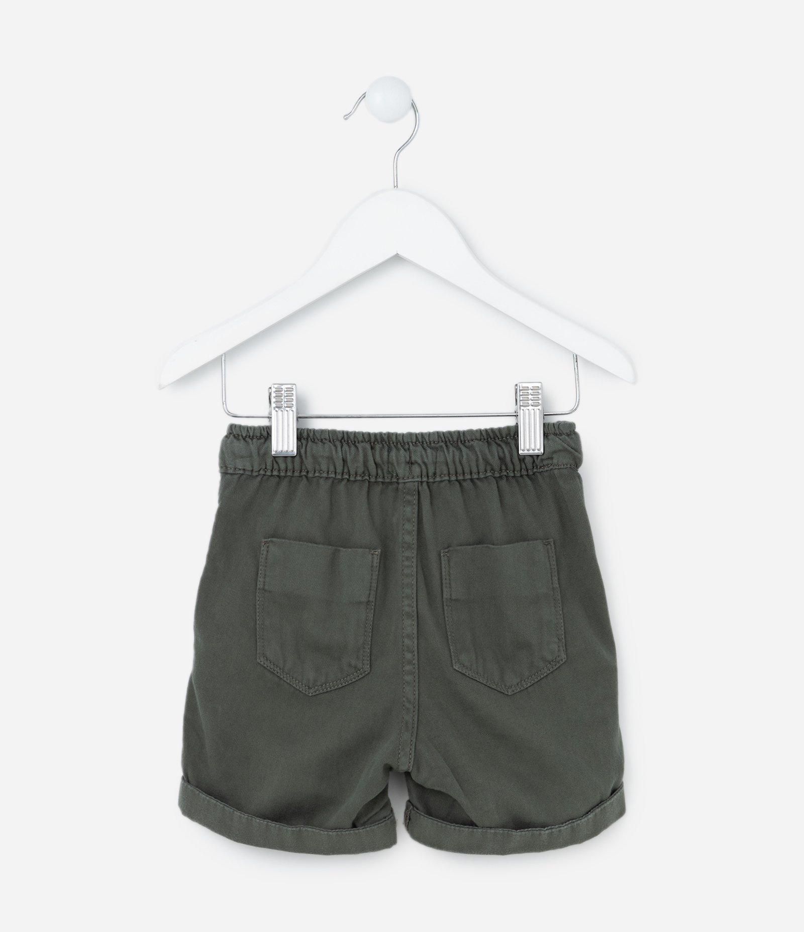 Bermuda Infantil em Sarja com Barra Dobrada - Tam 1 a 6 Anos Verde 2