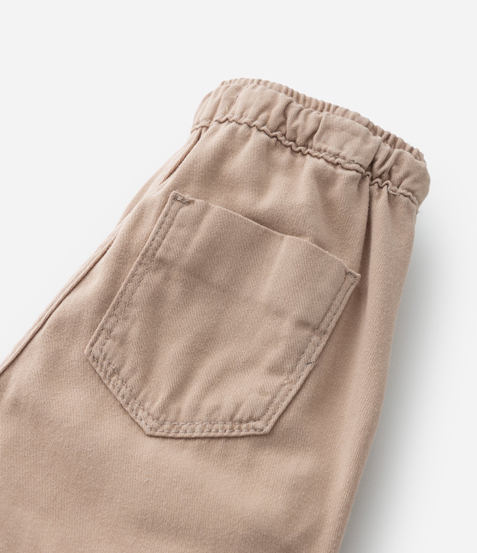 Bermuda Infantil em Sarja com Barra Dobrada - Tam 1 a 6 Anos Bege 5