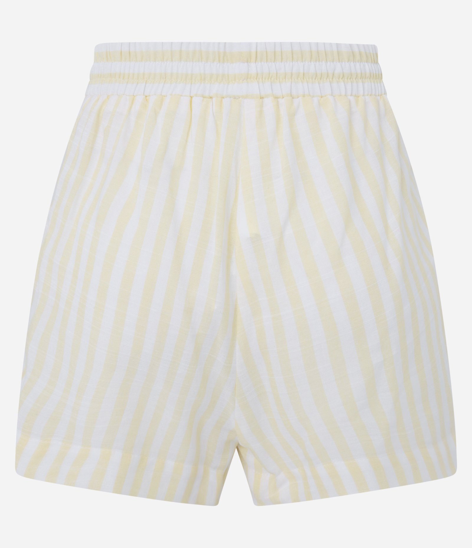Saída de Praia Short em Viscose e Algodão com Listras de Fio Tinto Amarelo 6