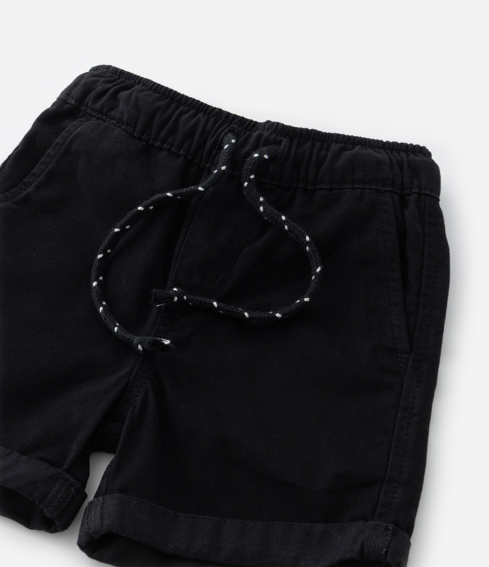 Bermuda Infantil em Sarja com Barra Dobrada - Tam 1 a 6 Anos Preto 5
