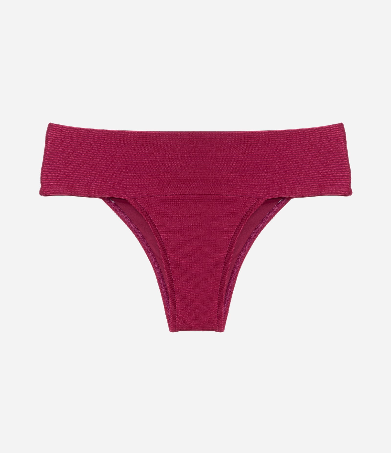 Biquíni Calcinha Pala Larga em Microfibra Canelada Vinho 5