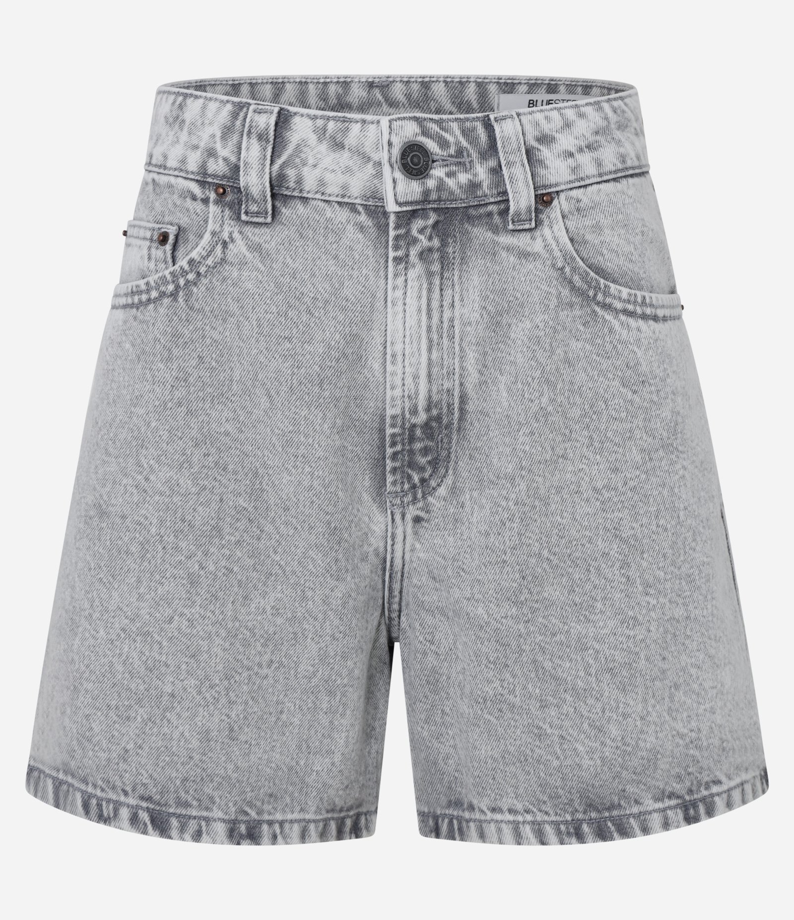 Short Mom Cintura Alta em Jeans com Barra Ajustada Cinza 5