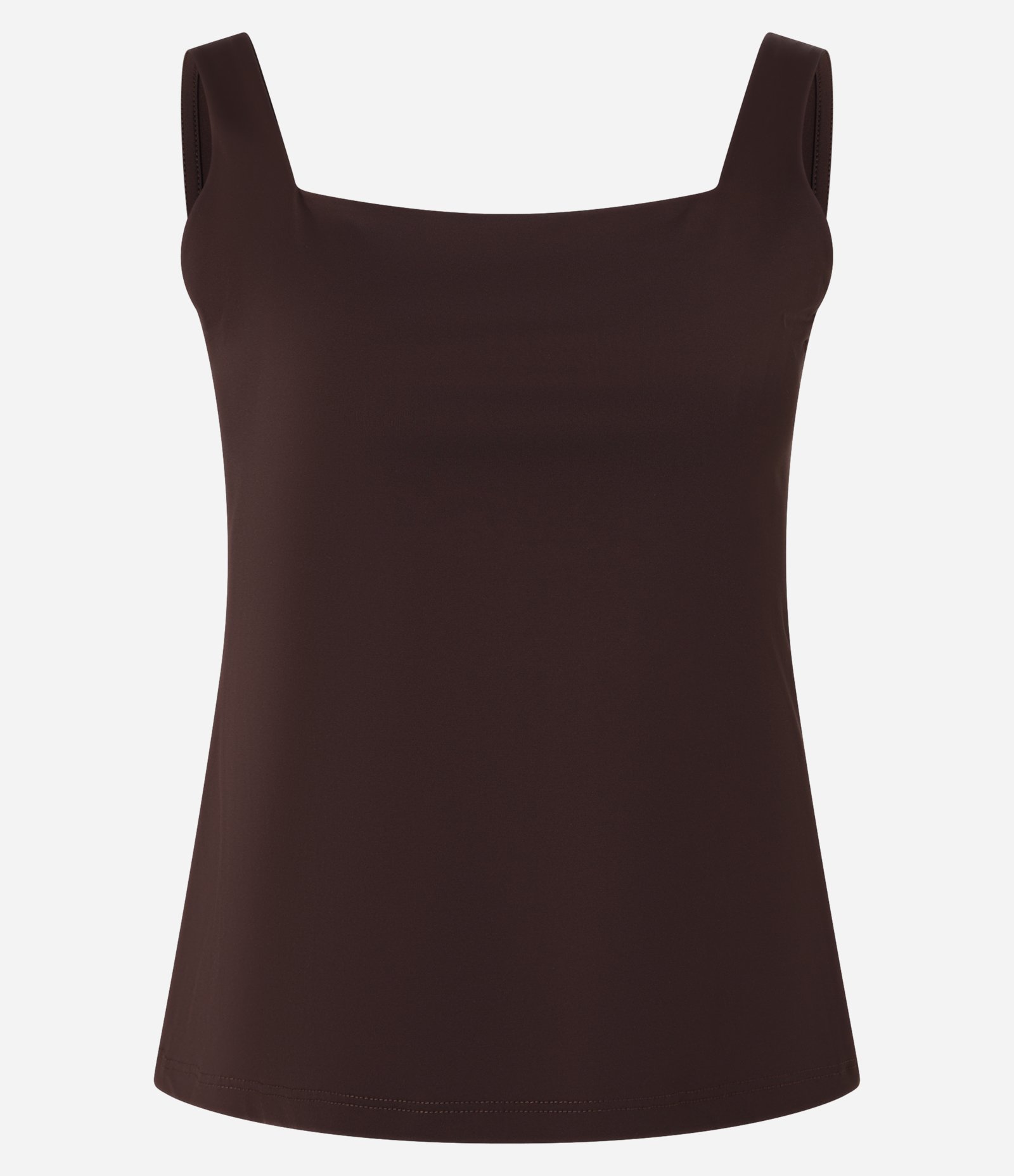 Blusa em Poliamida com Decote Quadrado Marrom 5