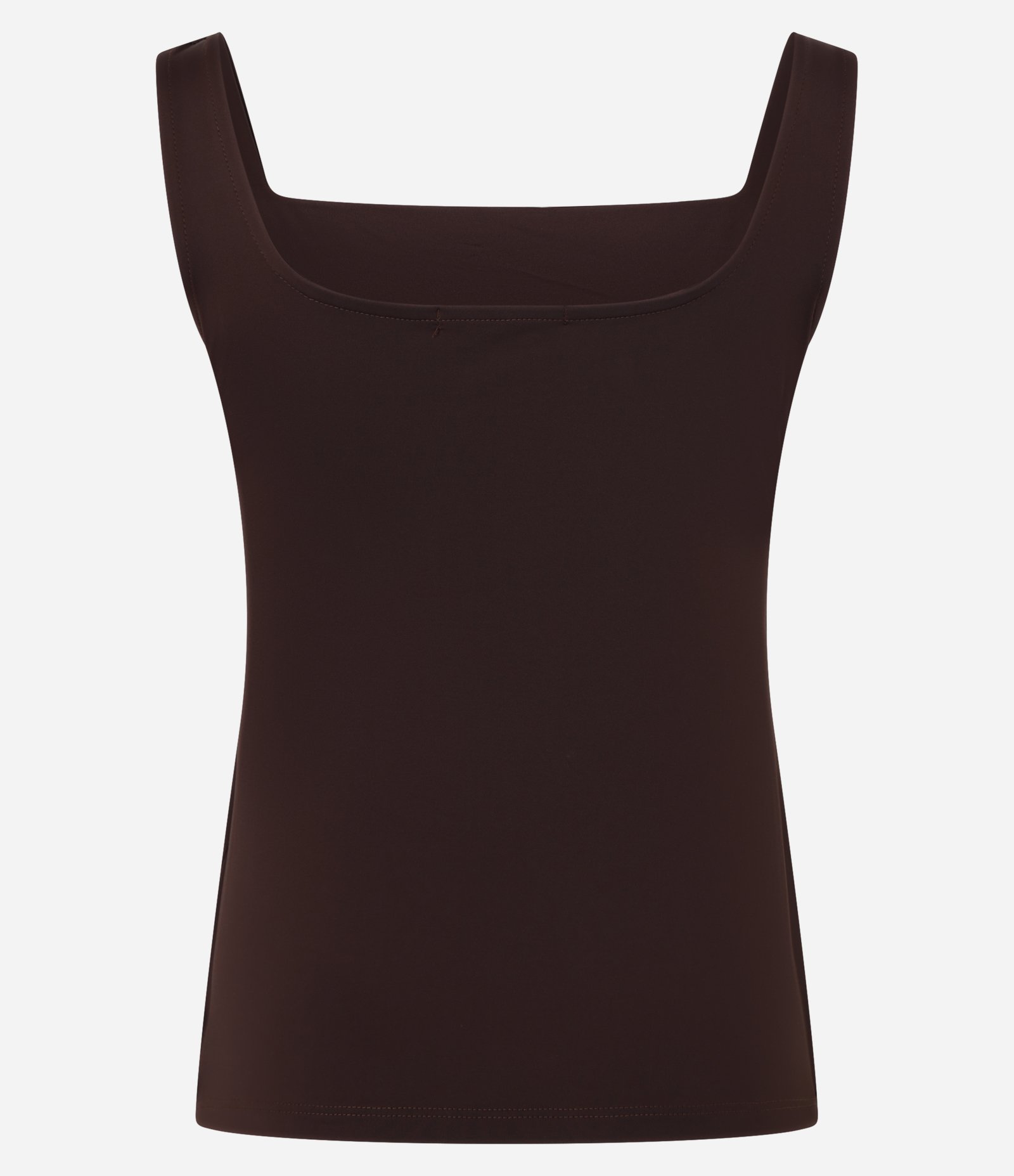 Blusa em Poliamida com Decote Quadrado Marrom 6